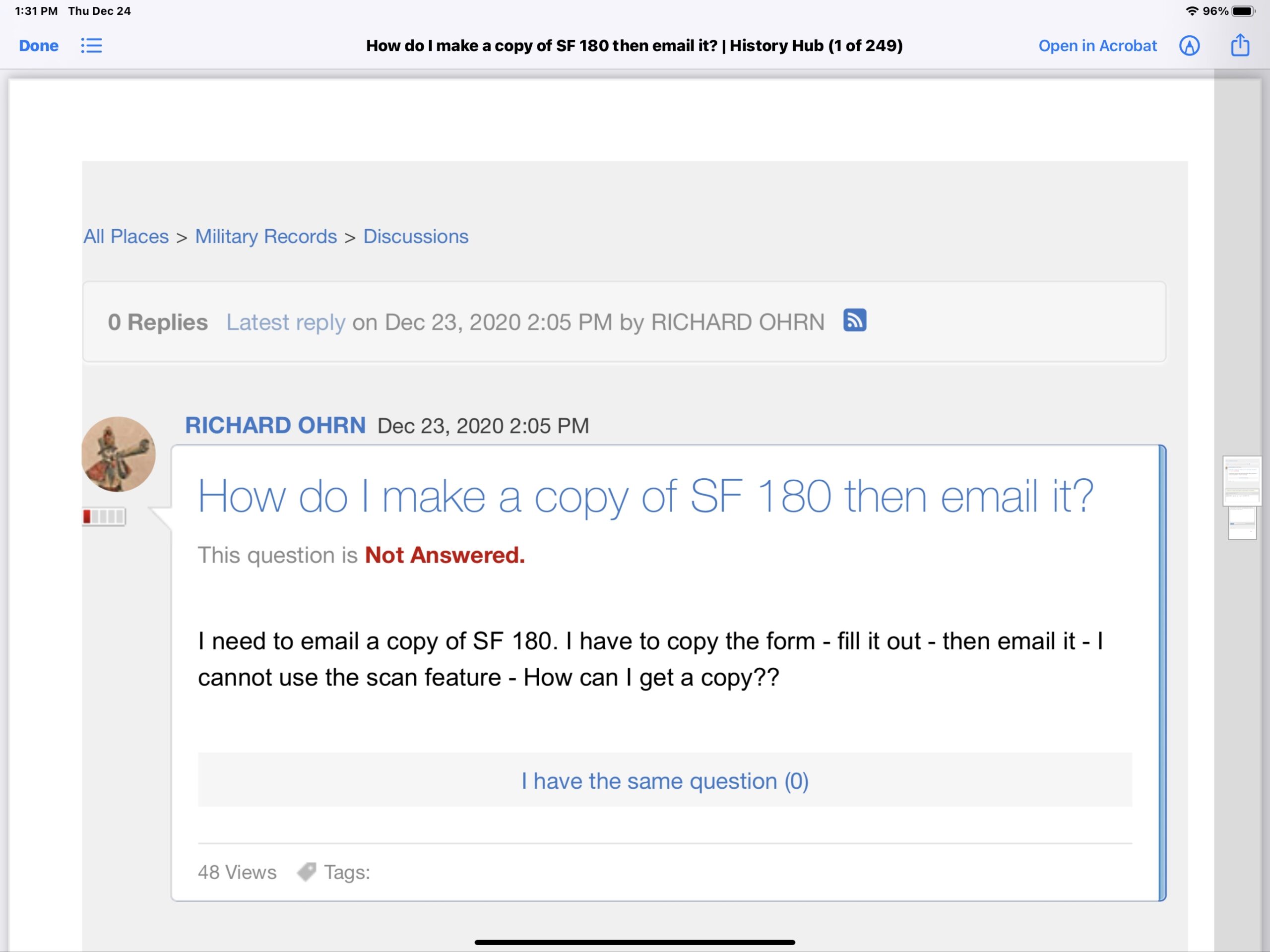 sf 180 printable form