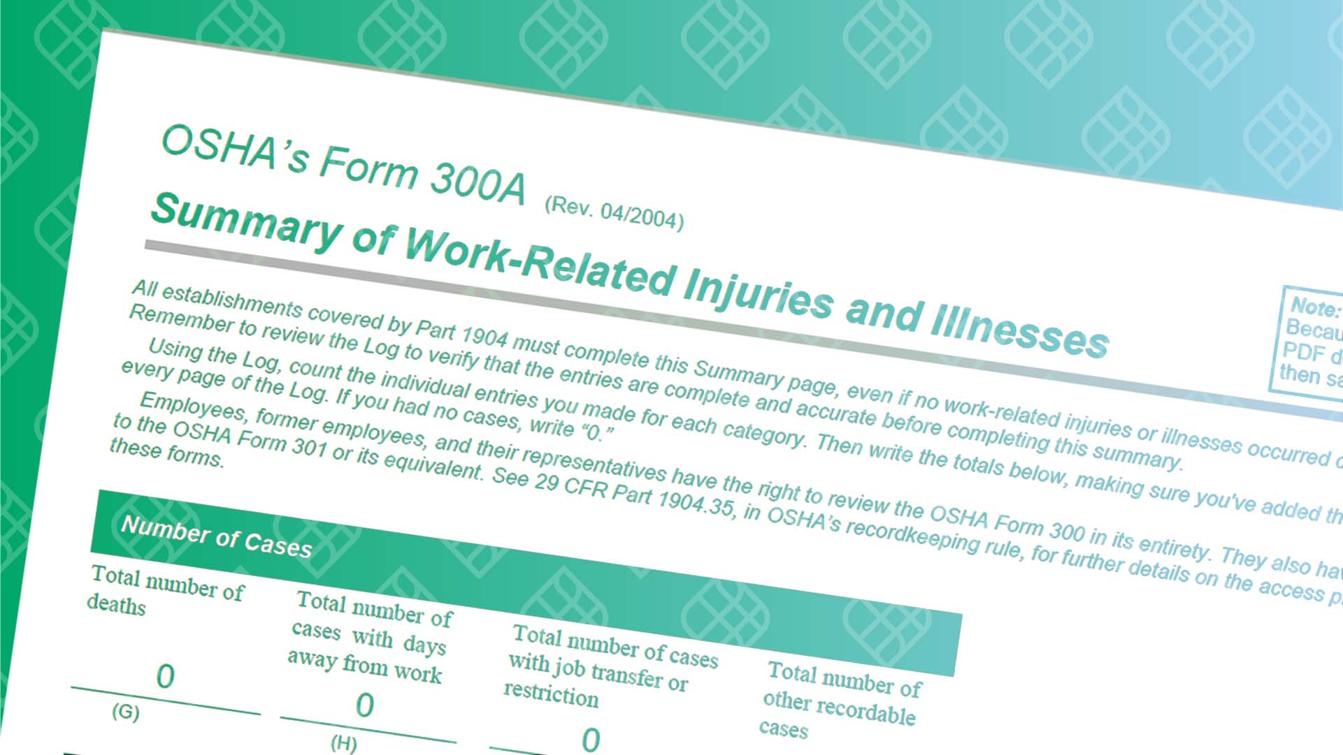 osha 300a form printable