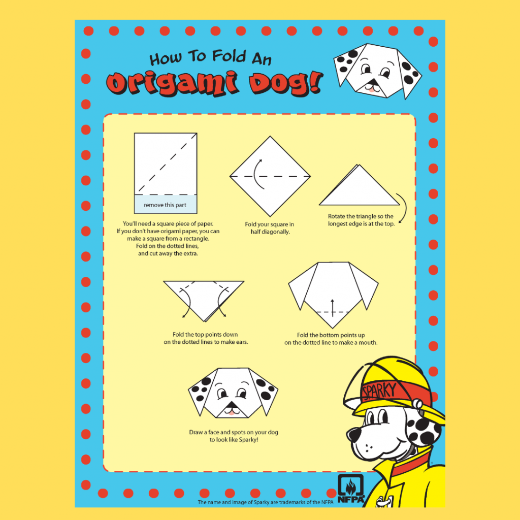 How To Fold An Origami Dog Activity Sparky School House