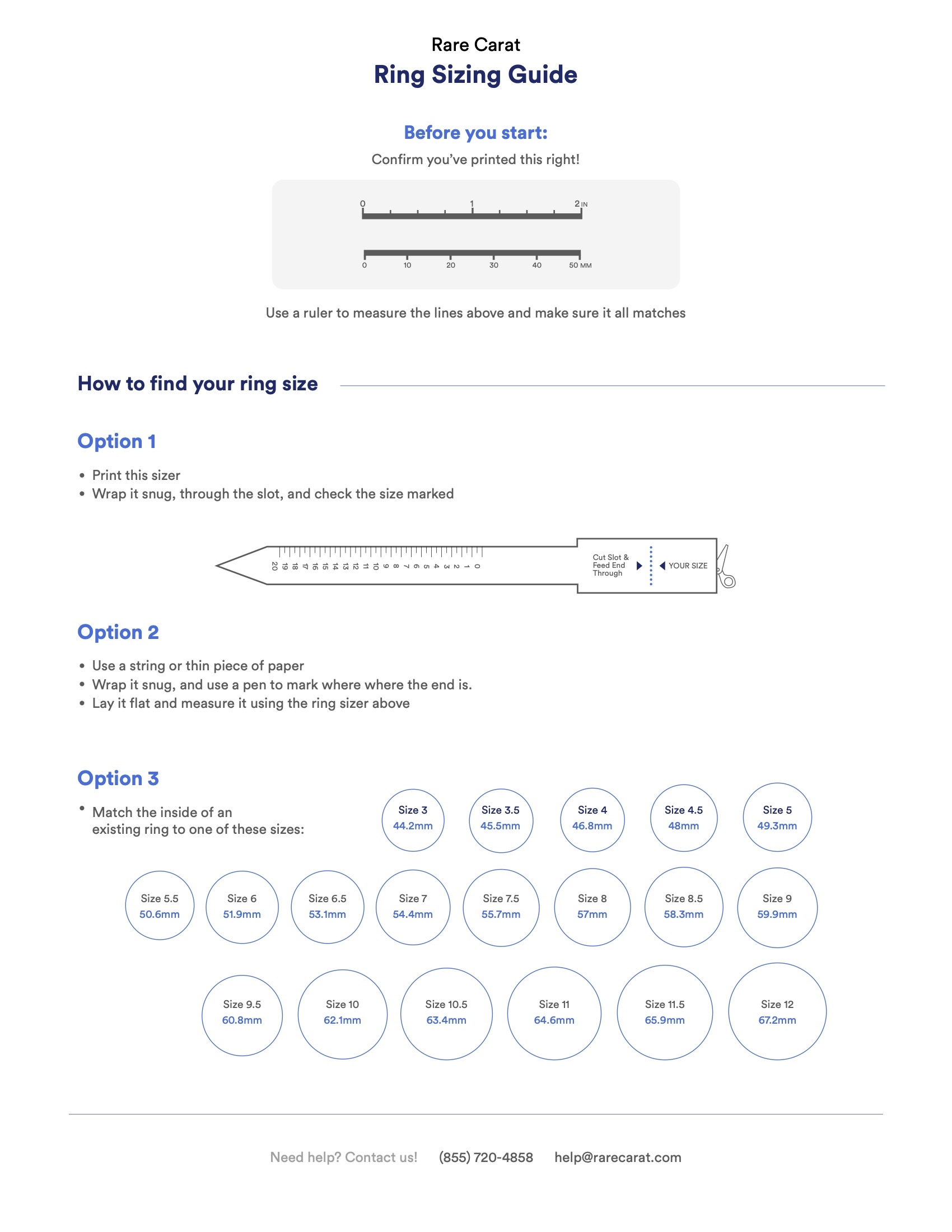 How To Measure Ring Size With A Printable Chart U0026 Free Ring Sizer 