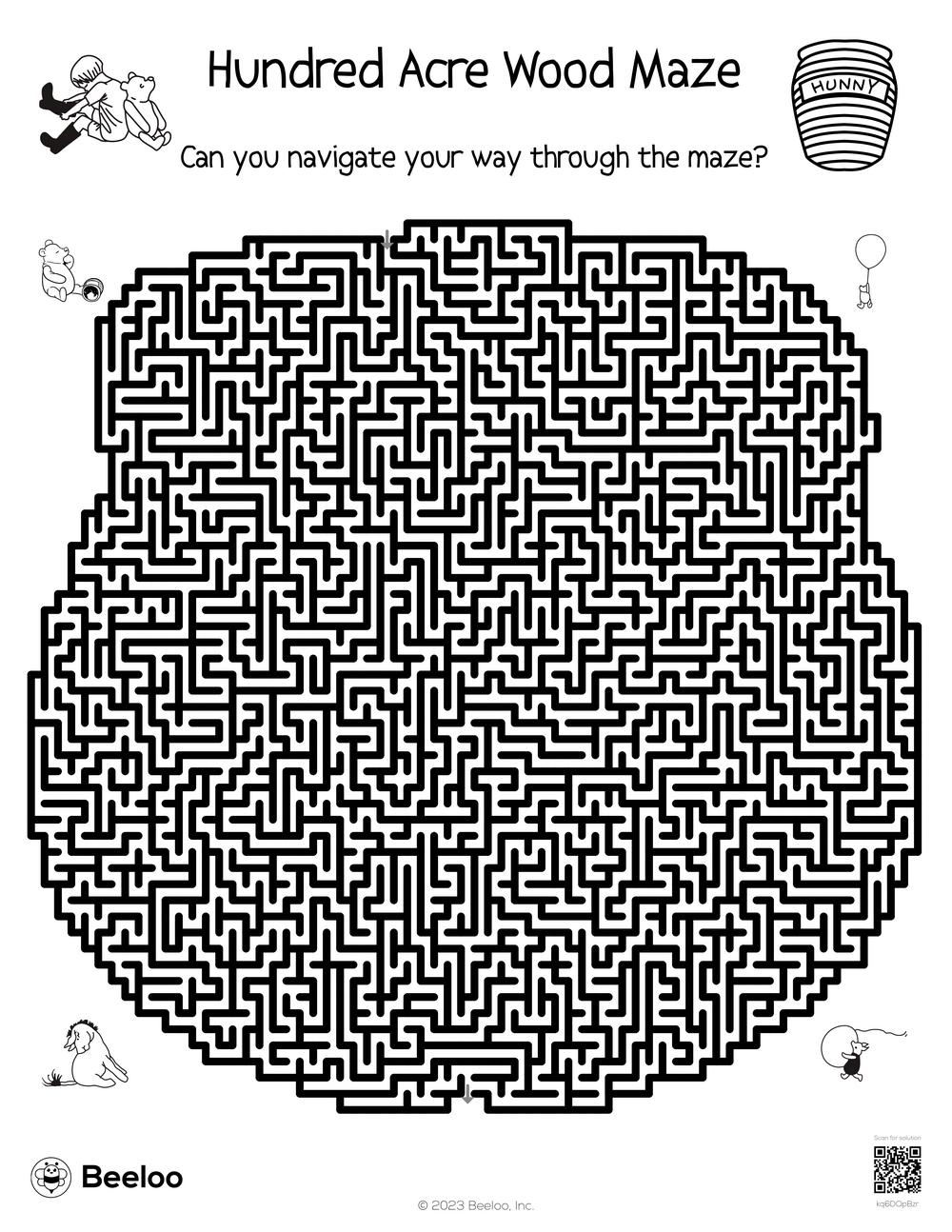 Hundred Acre Wood Maze Beeloo Printable Crafts And Activities For Kids