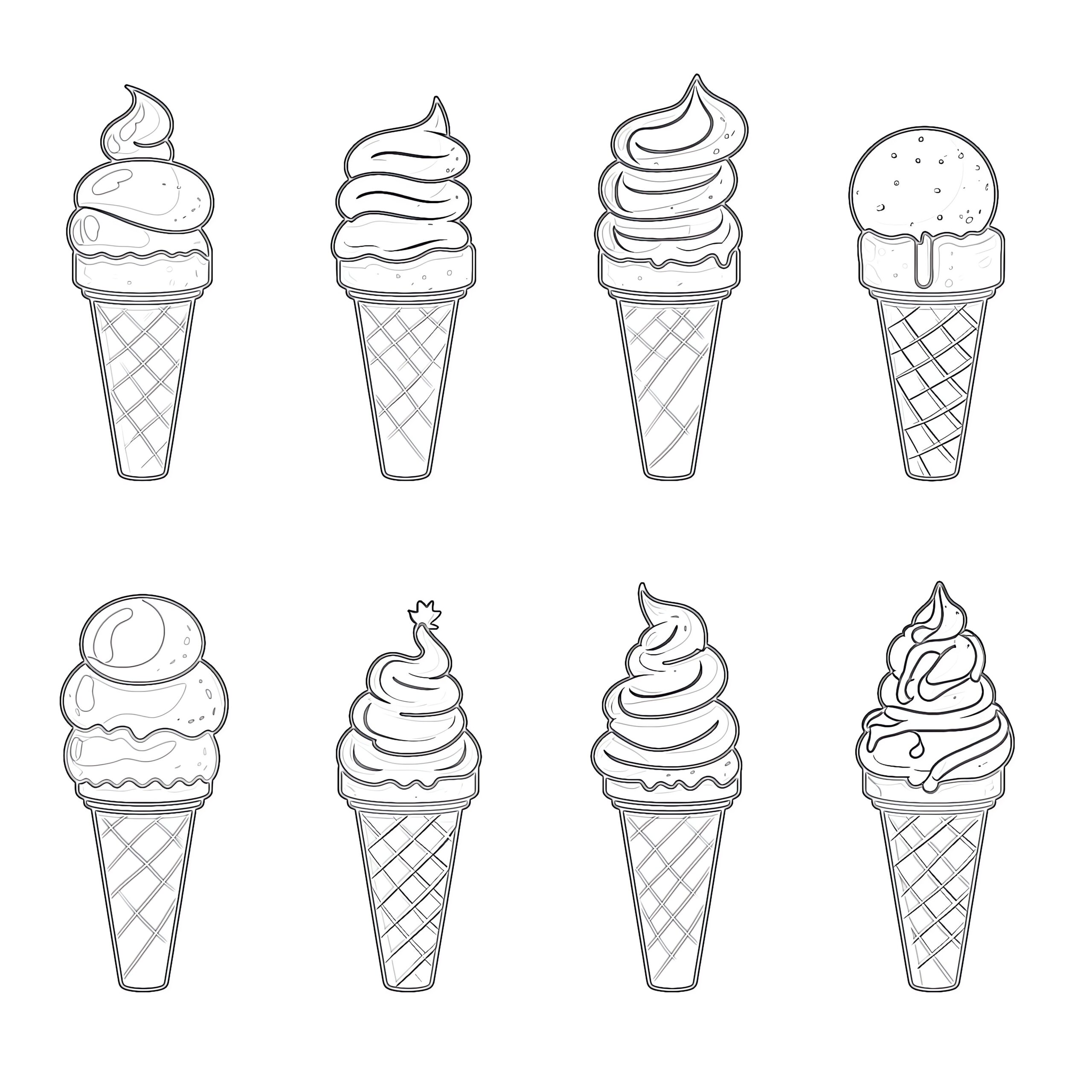 printable ice cream cone coloring pages