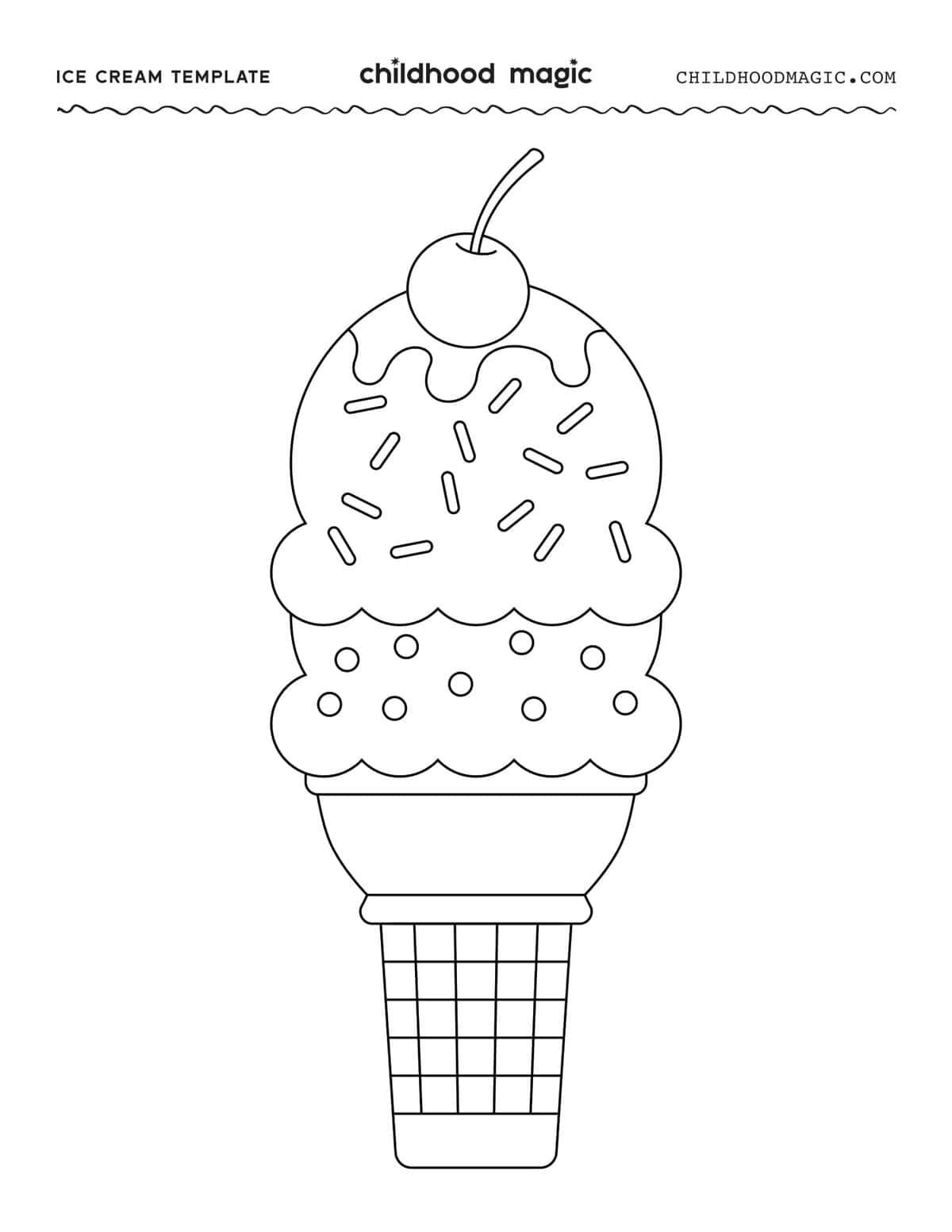 Ice Cream Template Free Printable Outline Childhood Magic