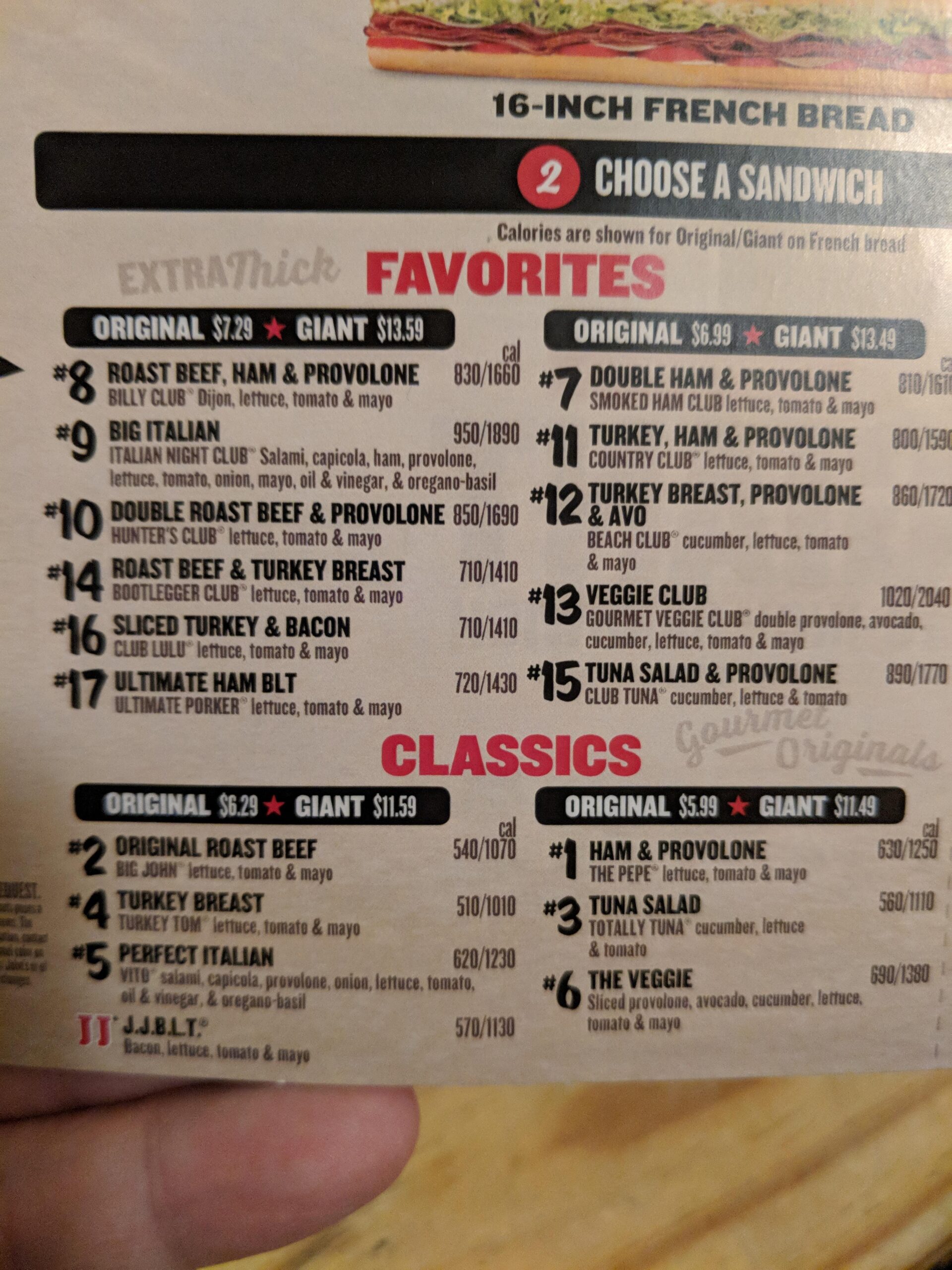 Jimmy John s Menu Printable