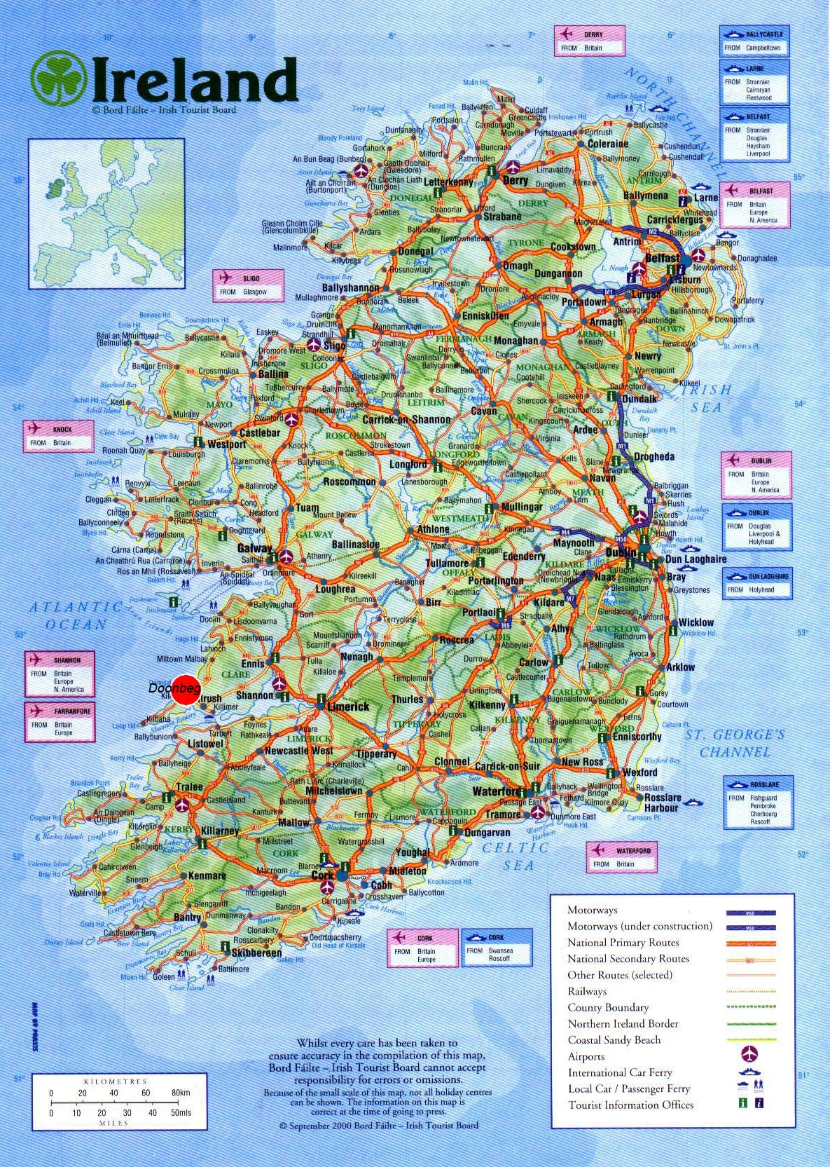 ireland printable map