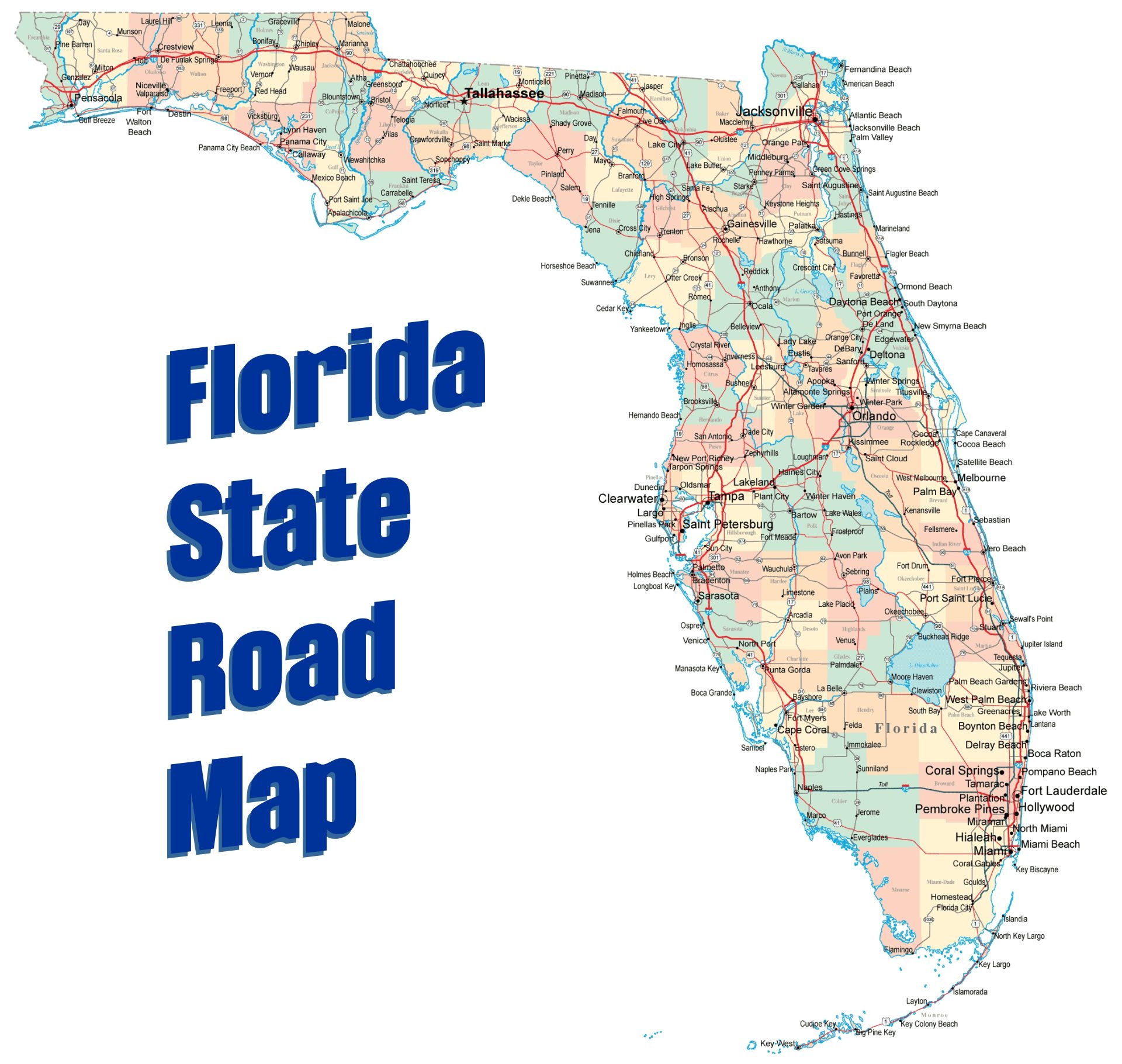 Large Florida Maps For Free Download And Print High Resolution Worksheets Library