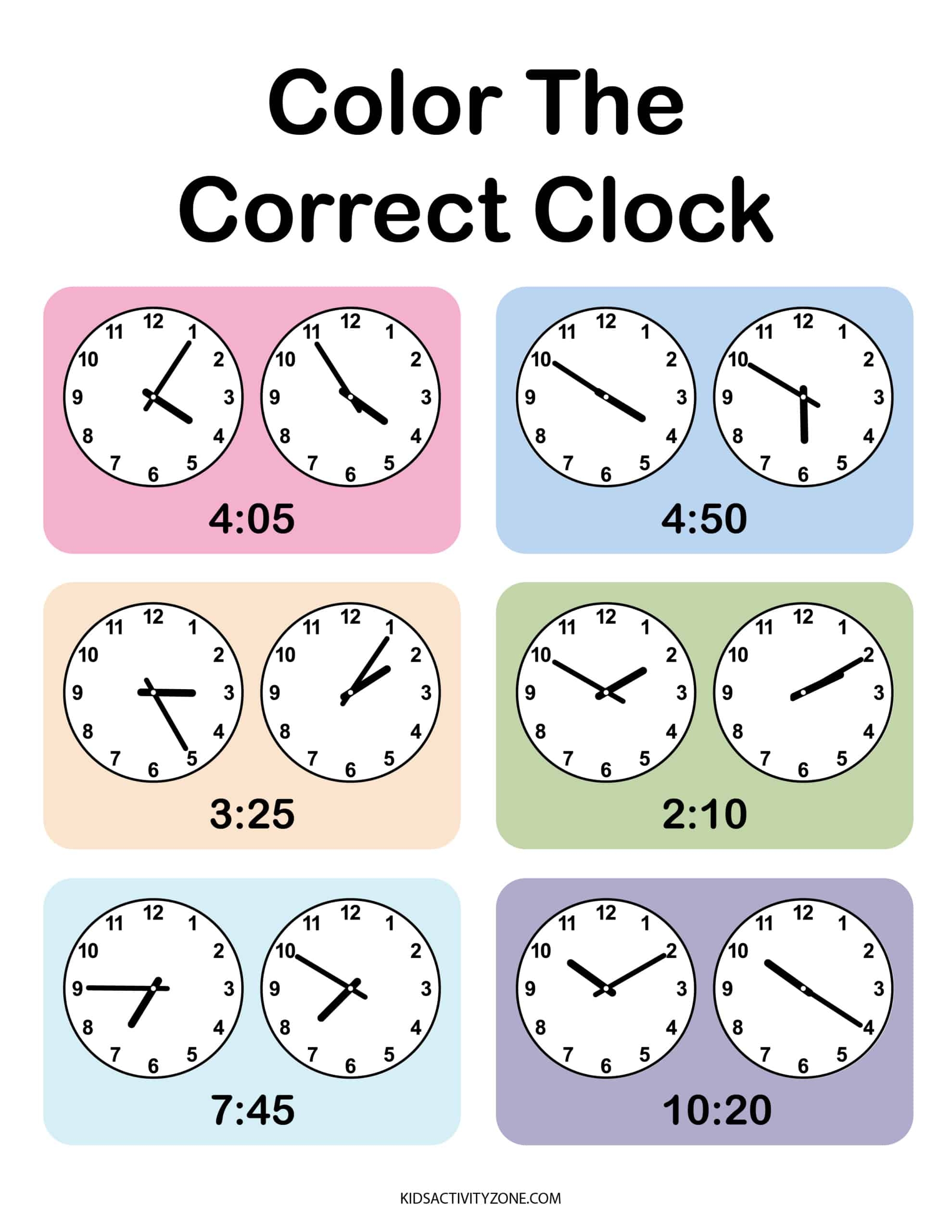printable clock activities