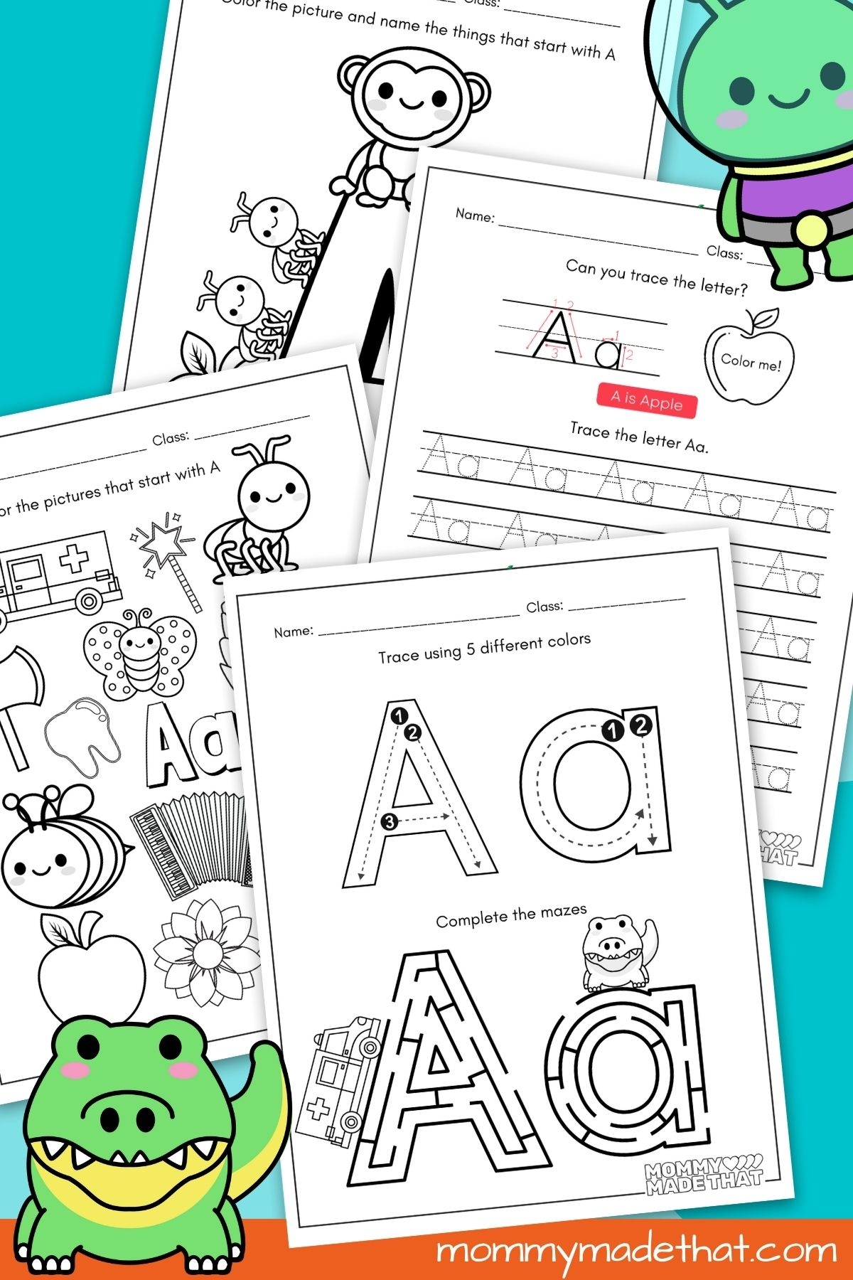 printable letter a worksheets