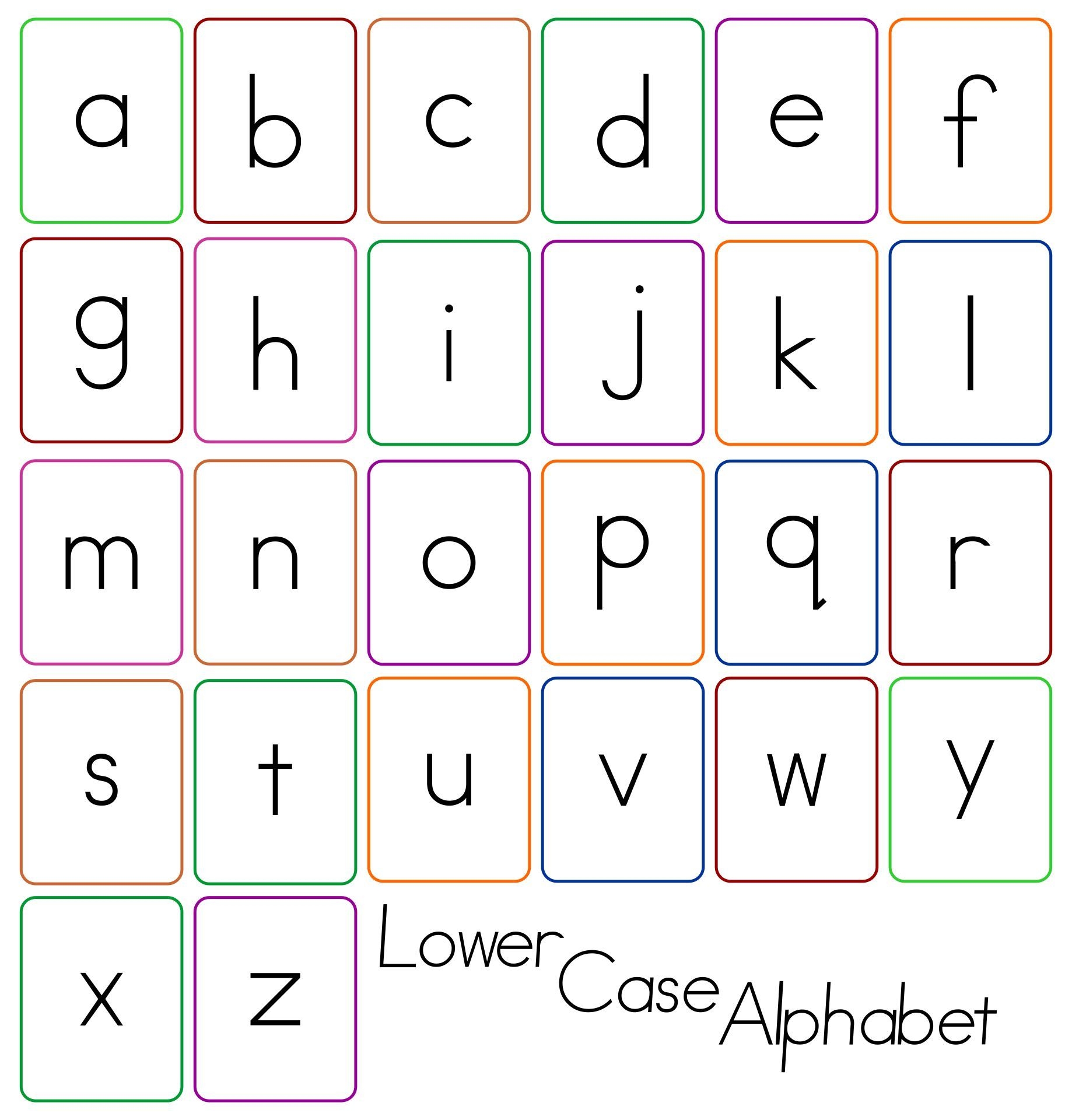 printable alphabet letters lower case