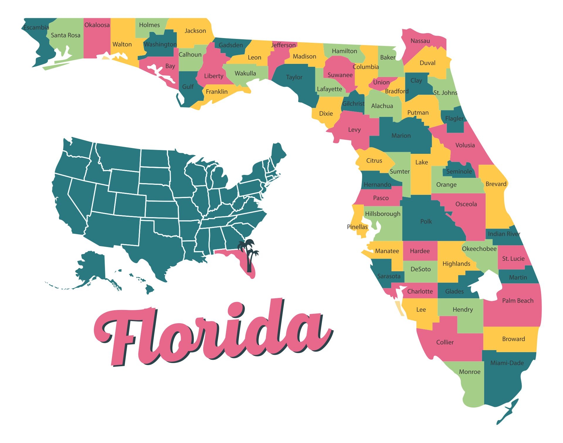 printable florida state map