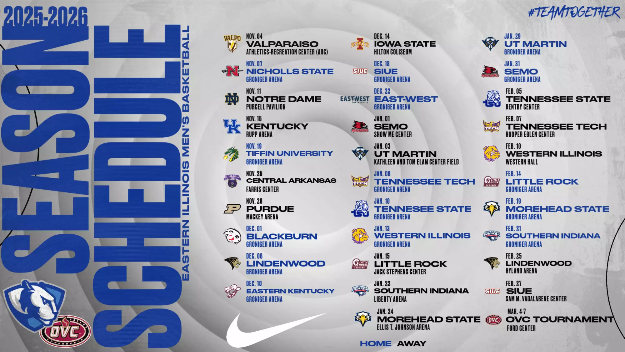 Men s Basketball Releases Completed 2025 26 Schedule Eastern Illinois University Athletics