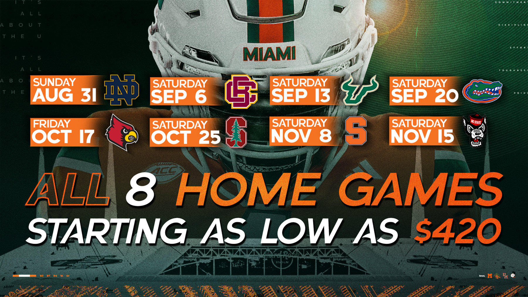 Miami Hurricanes Football Tickets 2025 2026 Suites Club Level U0026 More
