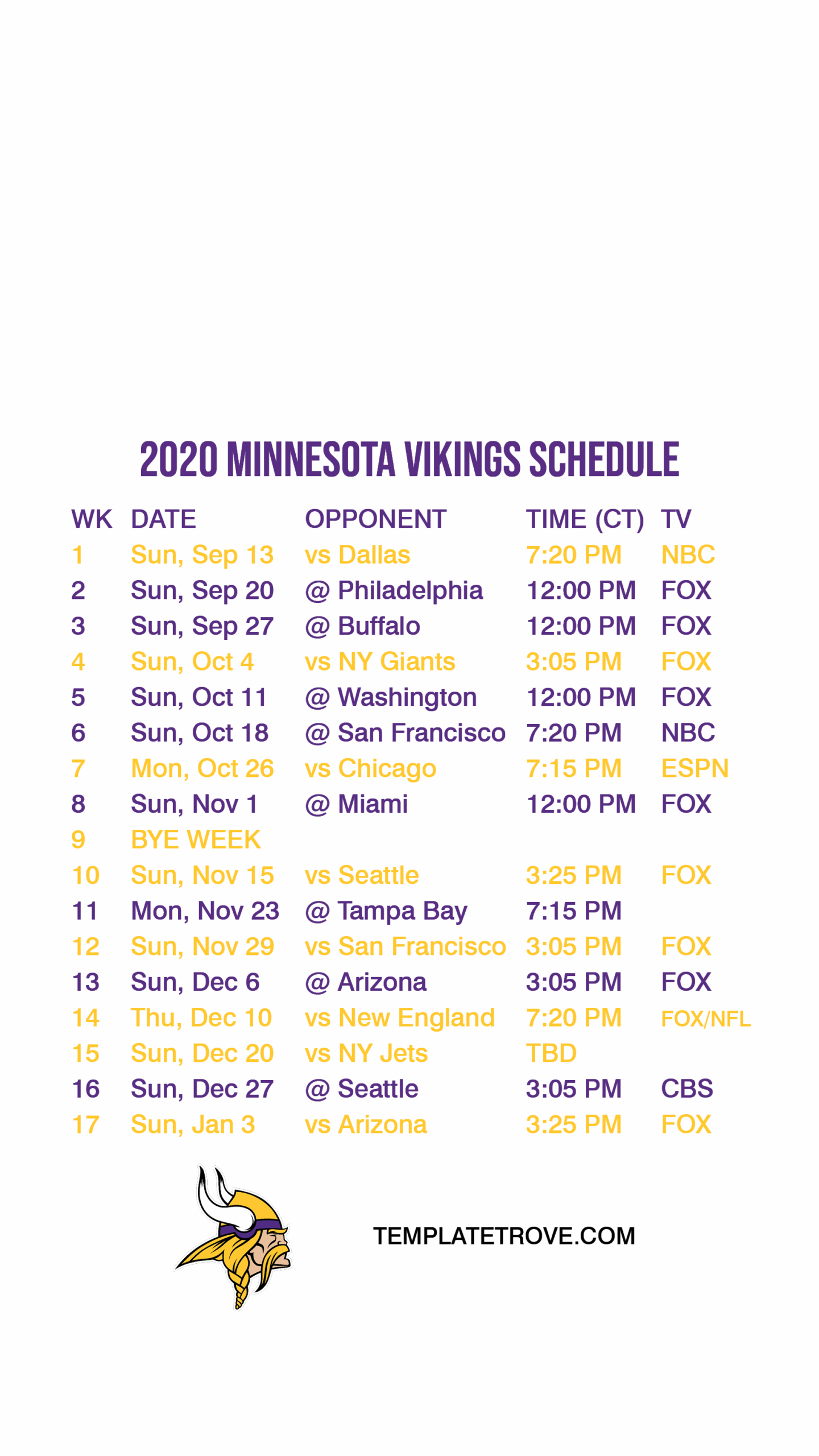 Mn Vikings Gifts Minnesota Vikings Schedule 2024 Printable Calendar Jade Rianon Vikings Football