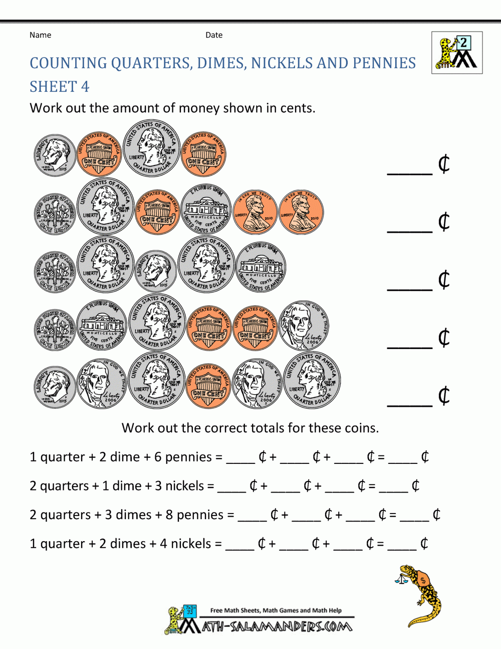 Money Worksheets For 2nd Grade