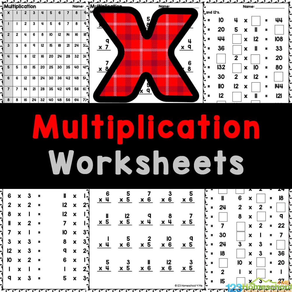 free printable multiplication pages