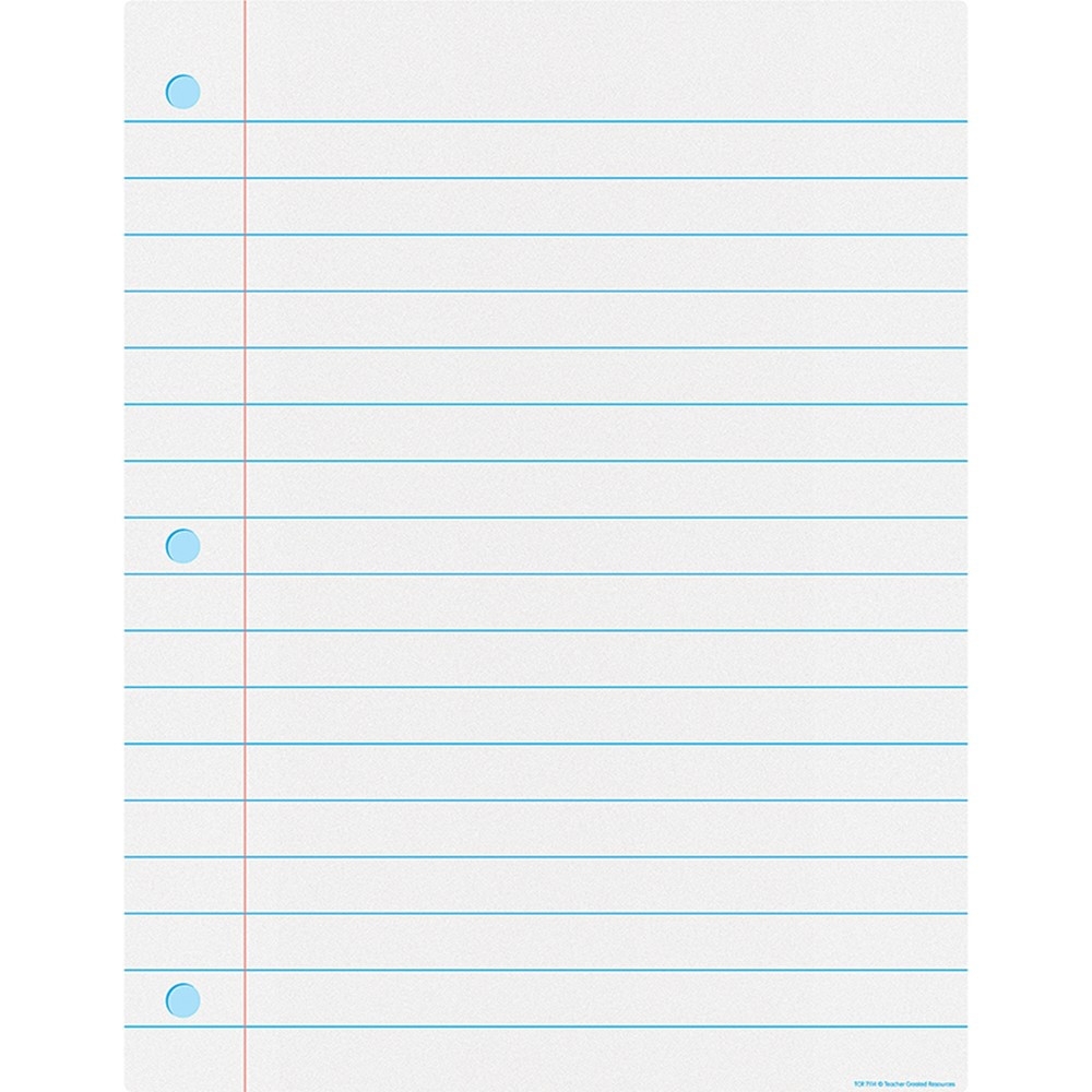 Notebook Paper Write On Wipe Off Chart