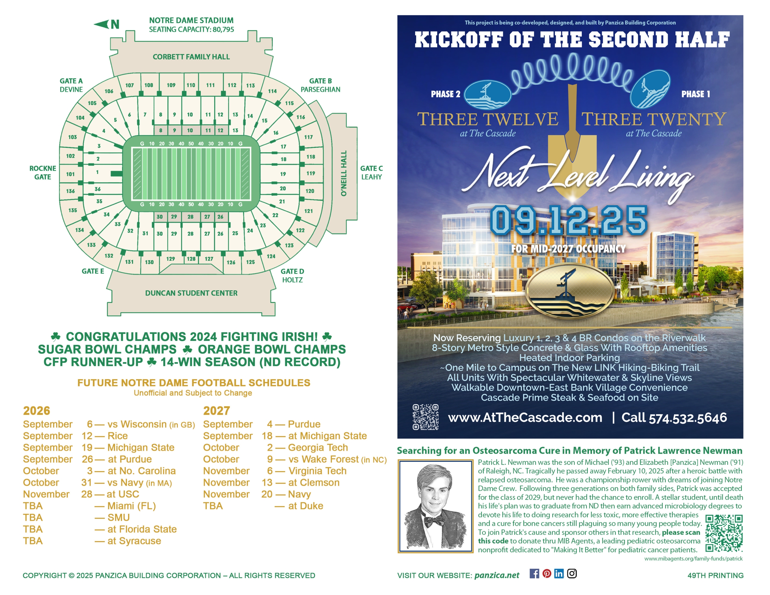 Notre Dame Football Schedule Panzica Building Corporation