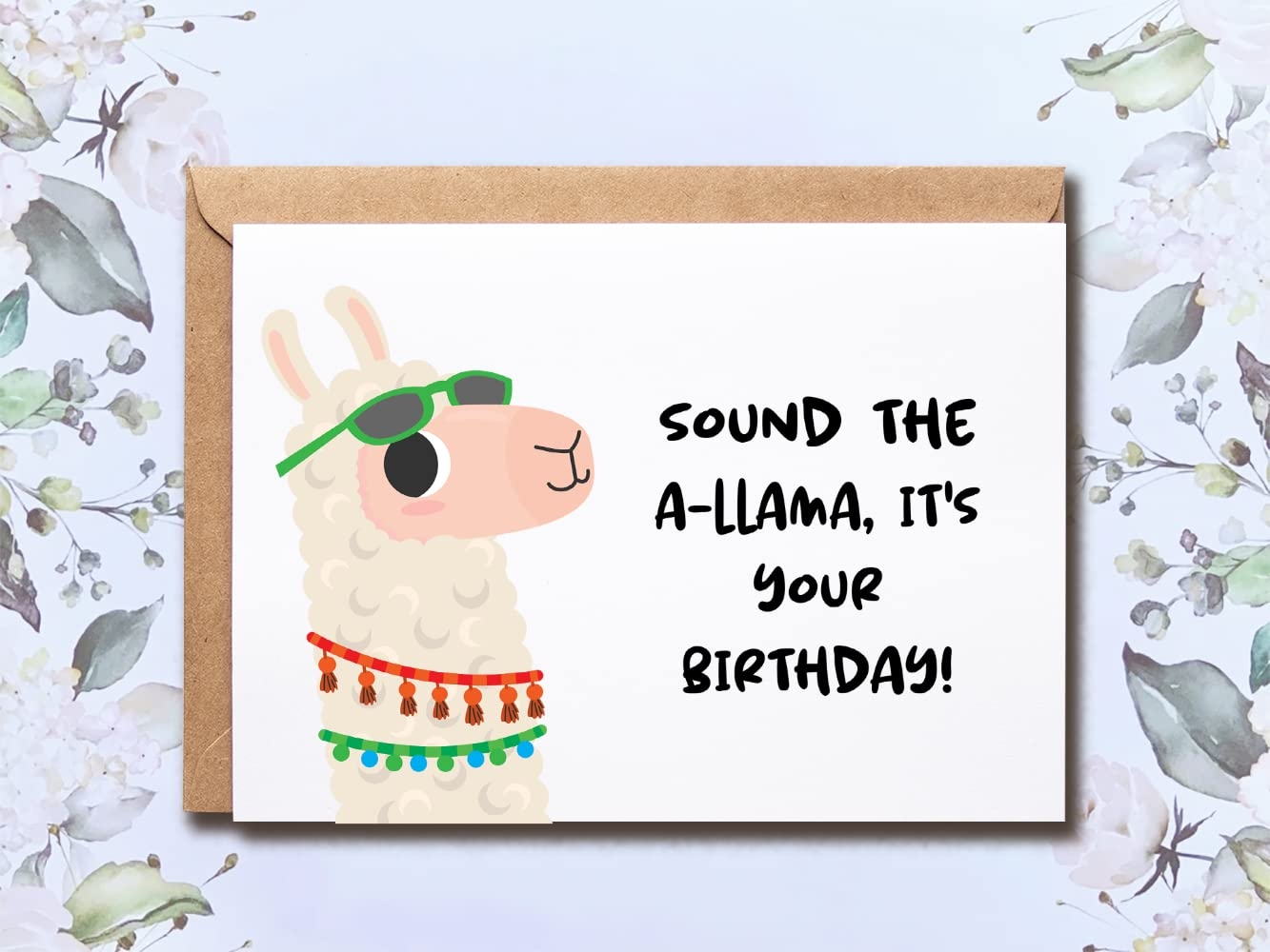 NTVShop Sound The A Llama It s Your Birthday Funny Pun Birthday Card Greeting Card Printable Birthday Card Funny Funny Birthday Card 
