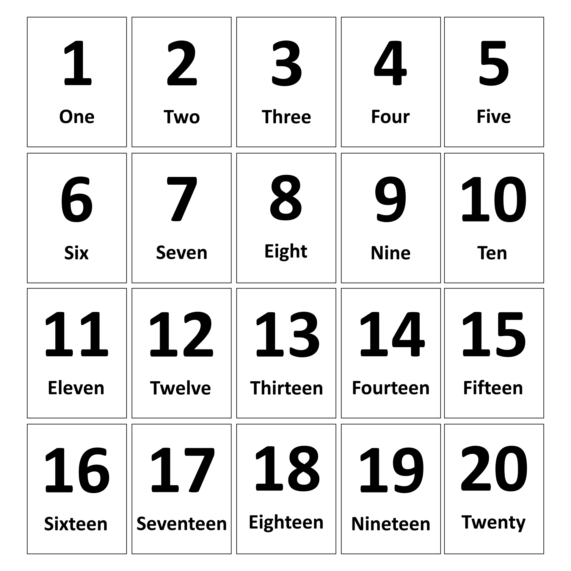 Number Flash Cards 1 20 10 Free PDF Printables Printablee