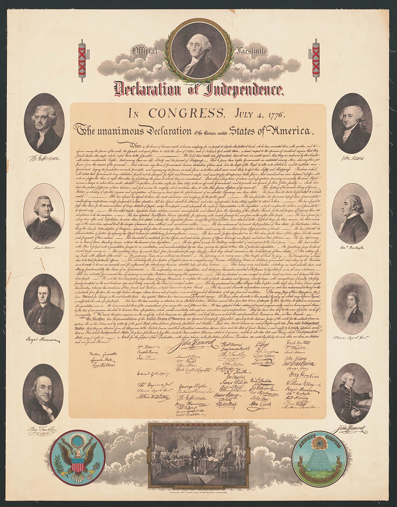 Official Facsimile Of The Declaration Of Independence Library Of 