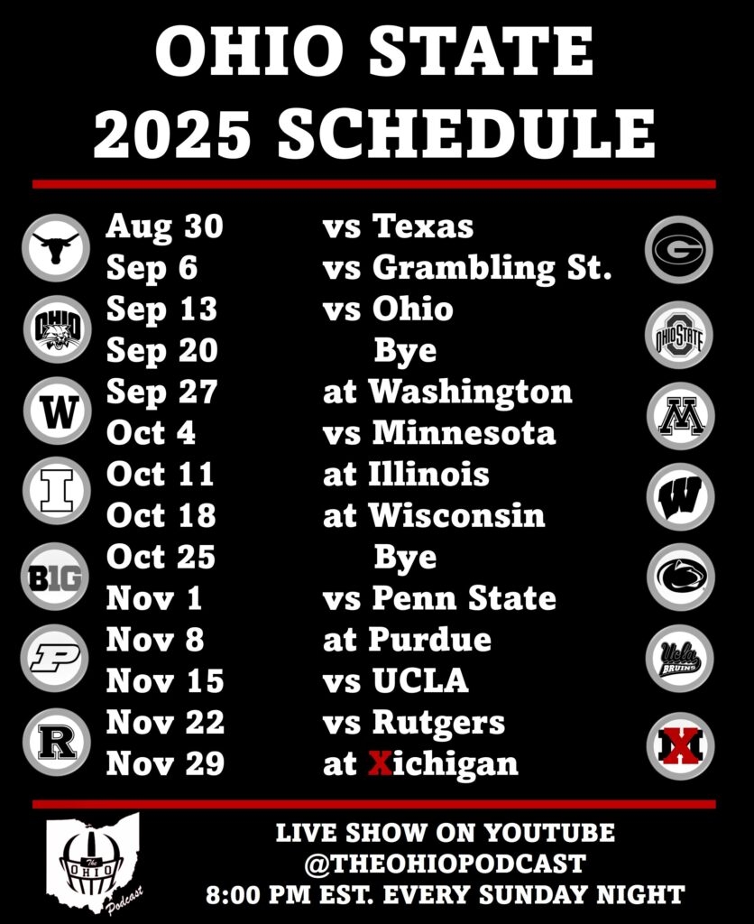 Ohio State 2025 Schedule The Ohio Podcast