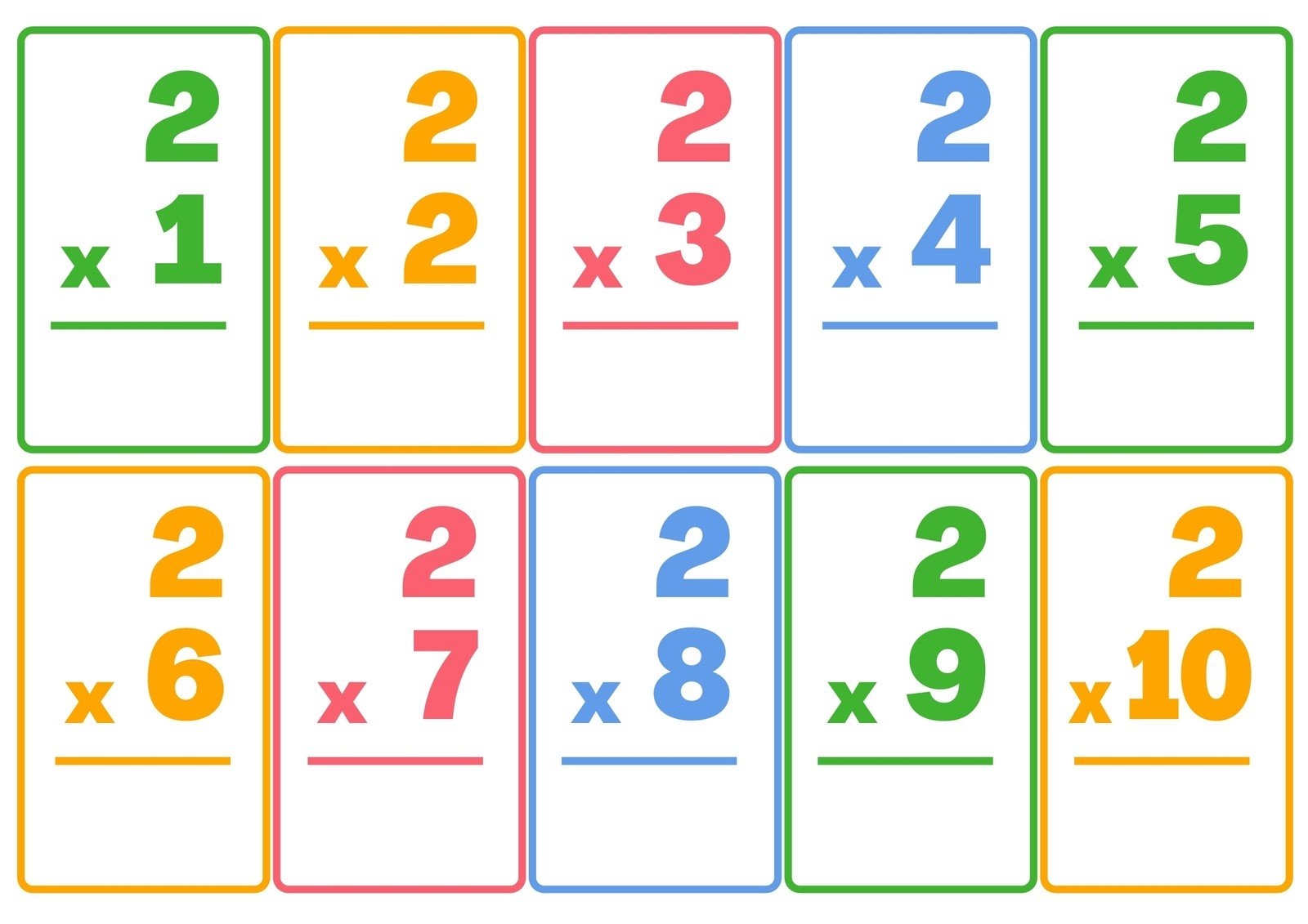 Page 2 Free Math Flashcard Templates To Edit And Print Canva