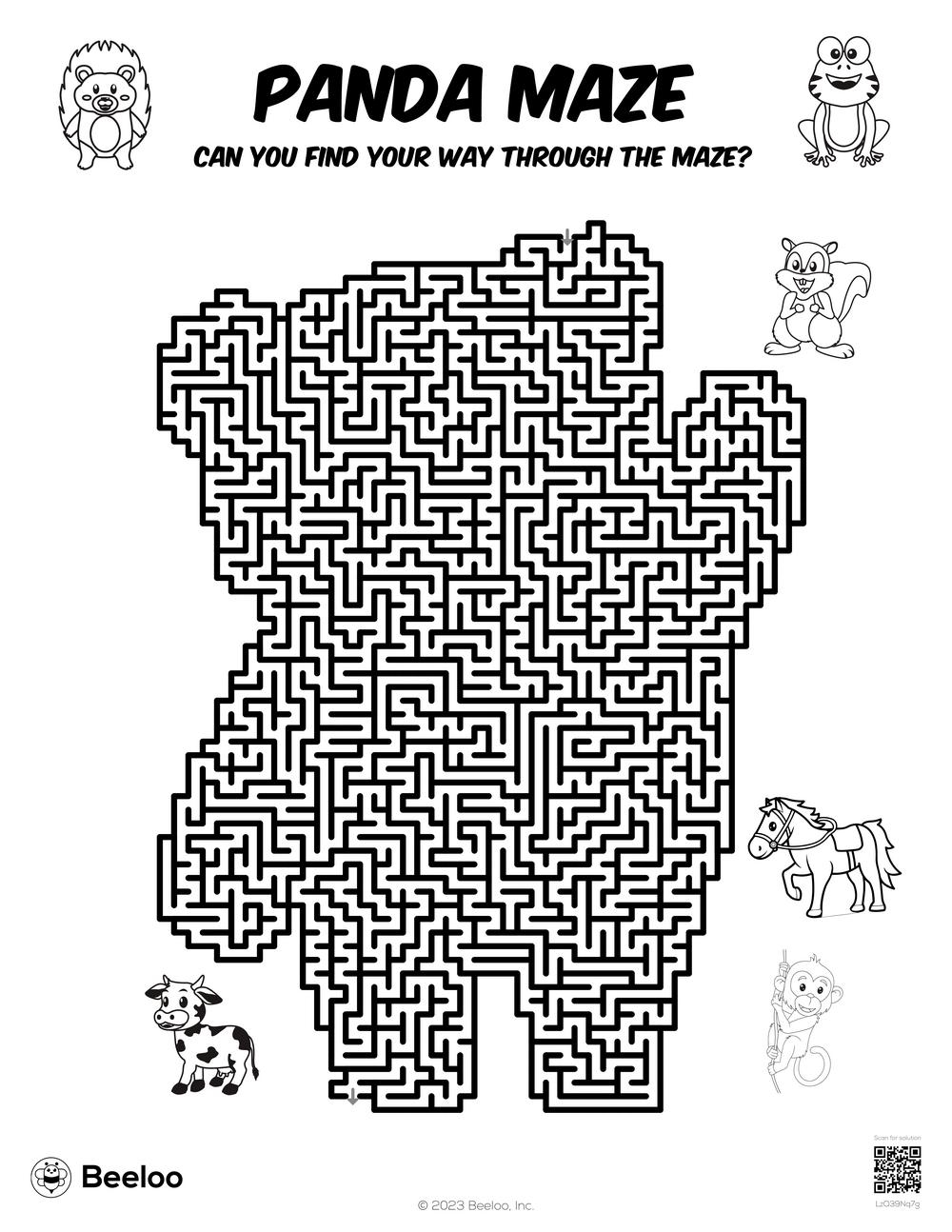 Panda Maze Beeloo Printable Crafts And Activities For Kids