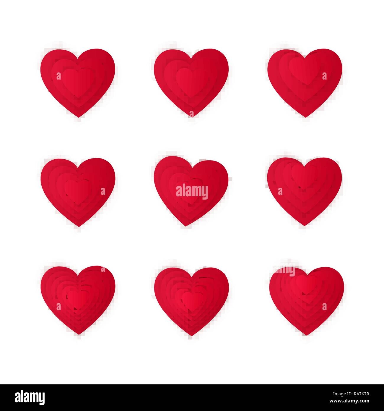 full page heart printable red hearts