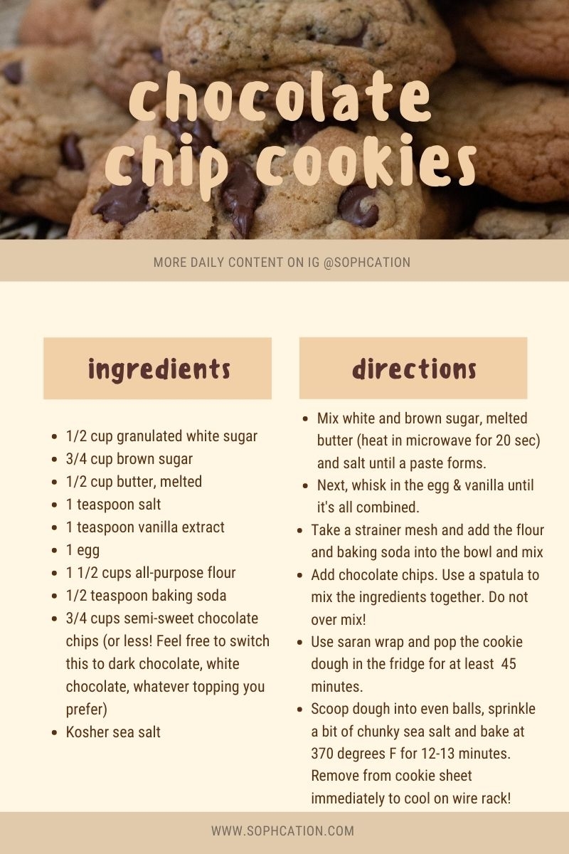 Perfect Chocolate Chip Cookie Recipe Sophie Lai