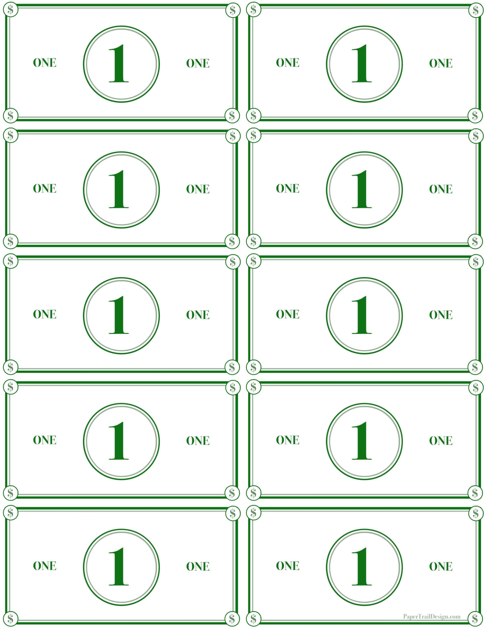 Play Money Printable Paper Trail Design