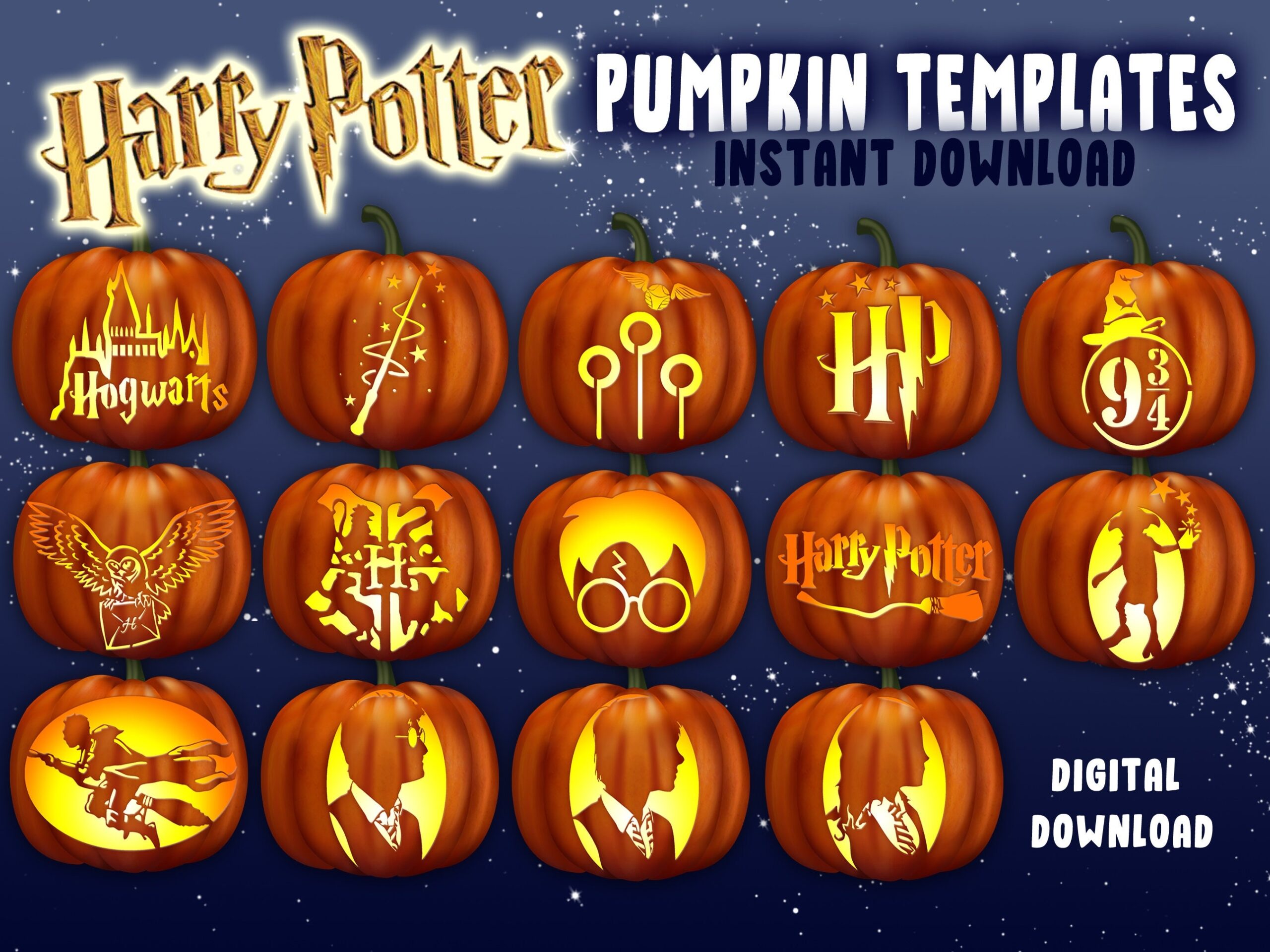 Potter Pumpkin Carving Stencils A4 Jack O Lantern Template Worksheets Library