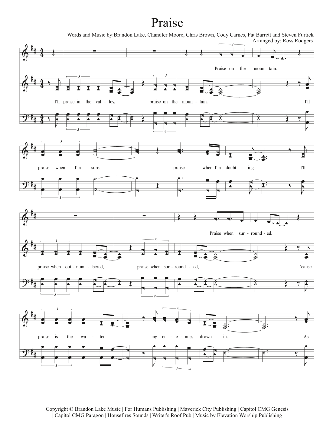 free printable praise and worship sheet music