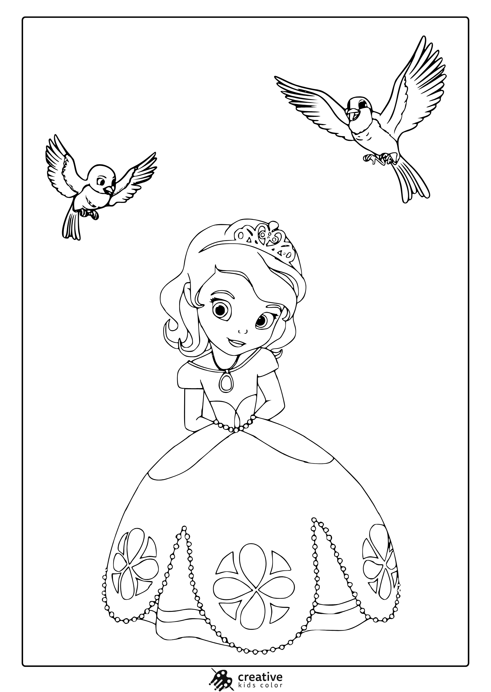 printable princess color pages
