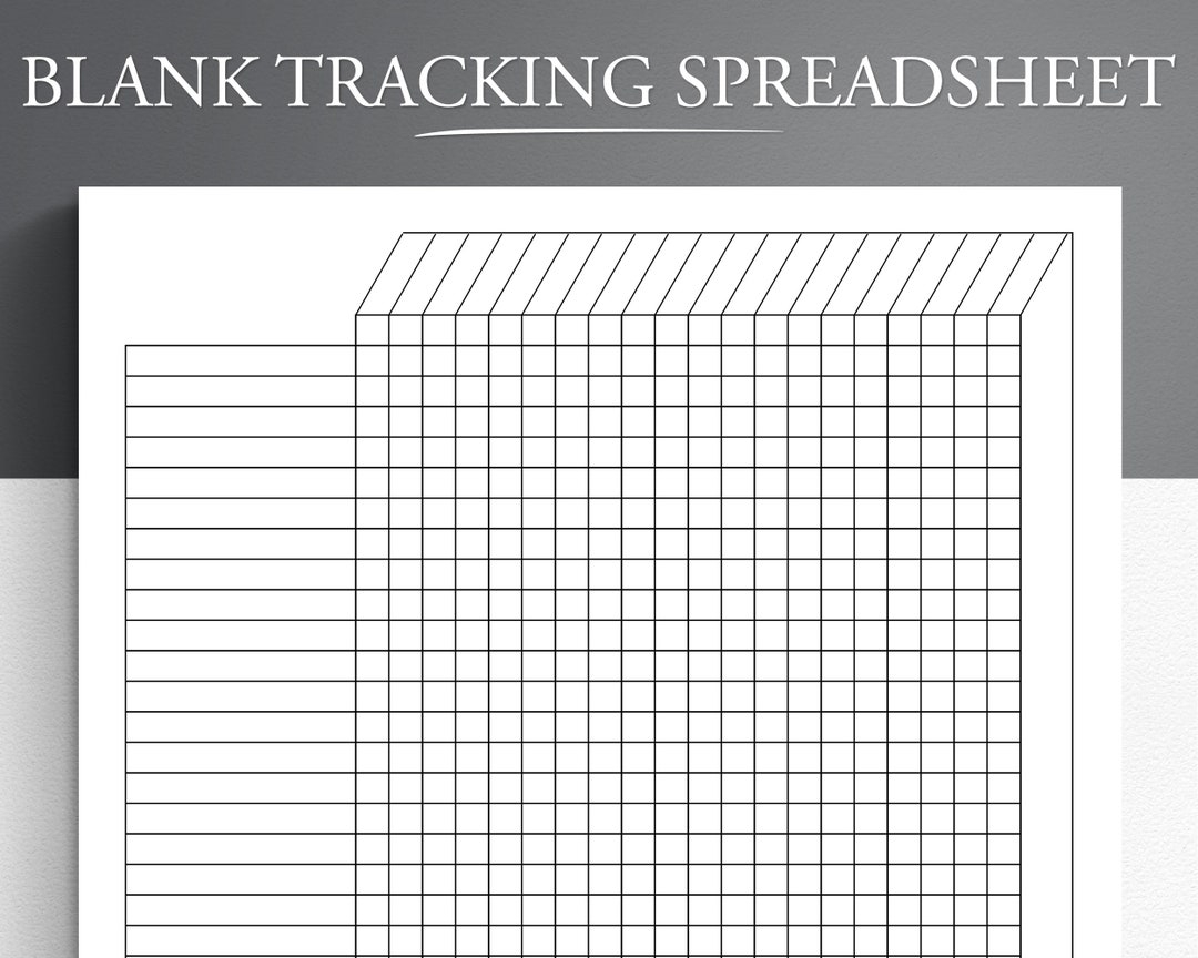 Printable Blank Tracking Spreadsheet PDF Excel Google Sheets Etsy