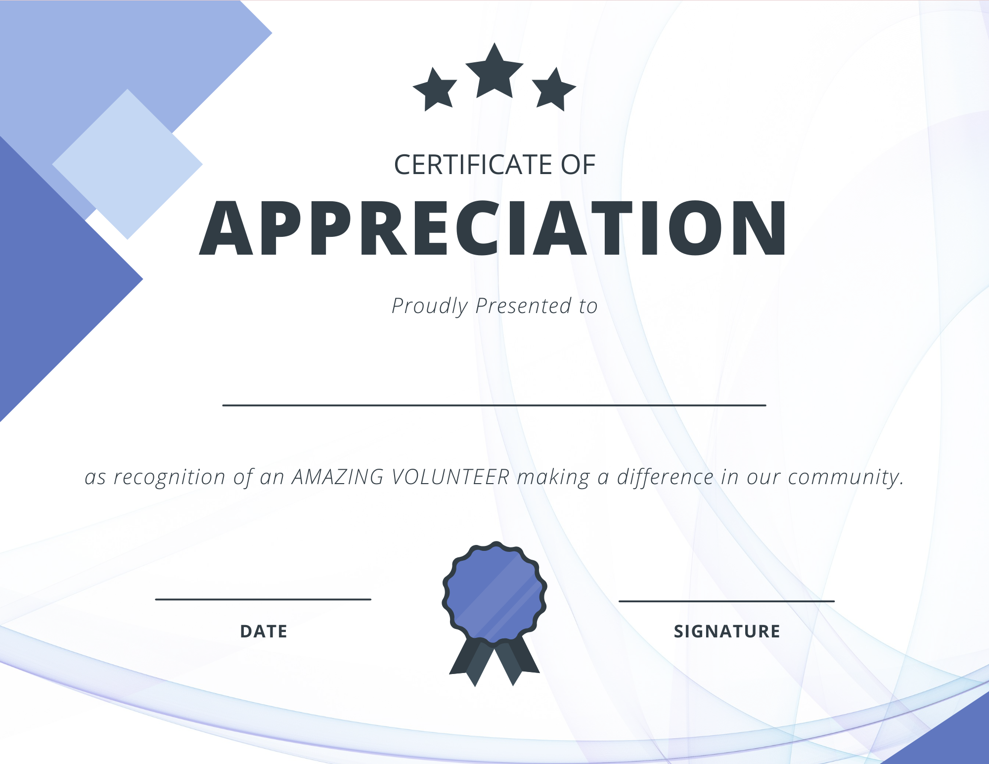 Printable Certificates For Volunteer Appreciation SignUp Worksheets Library