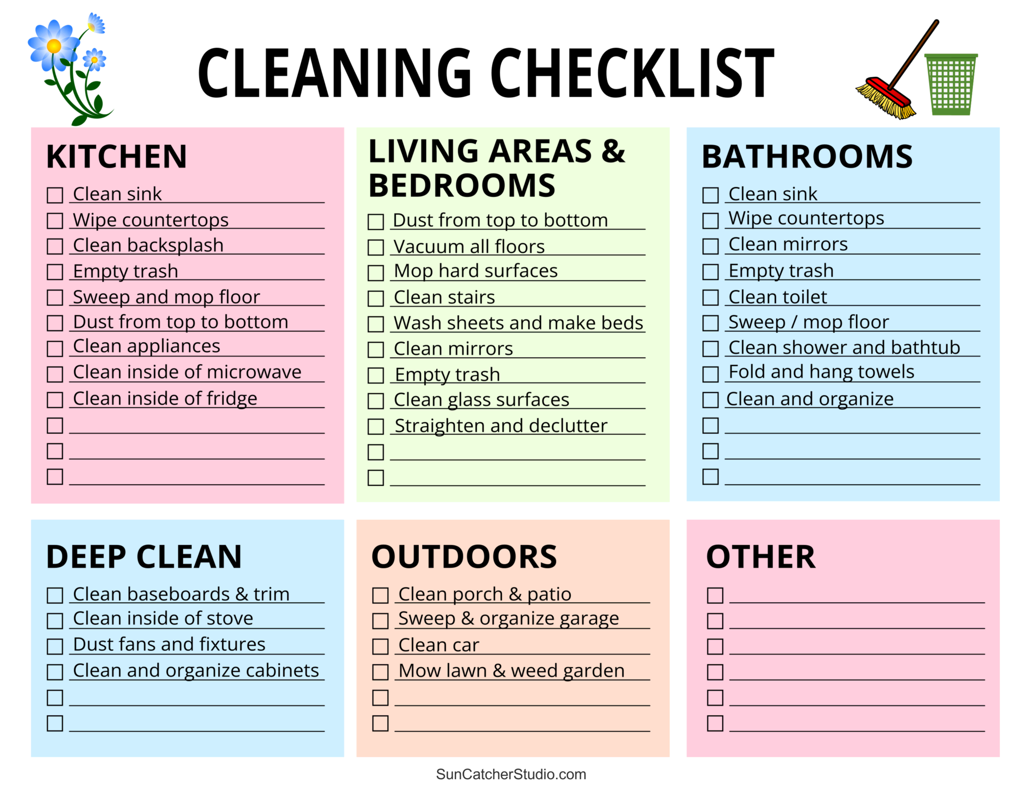 printable weekly cleaning schedule