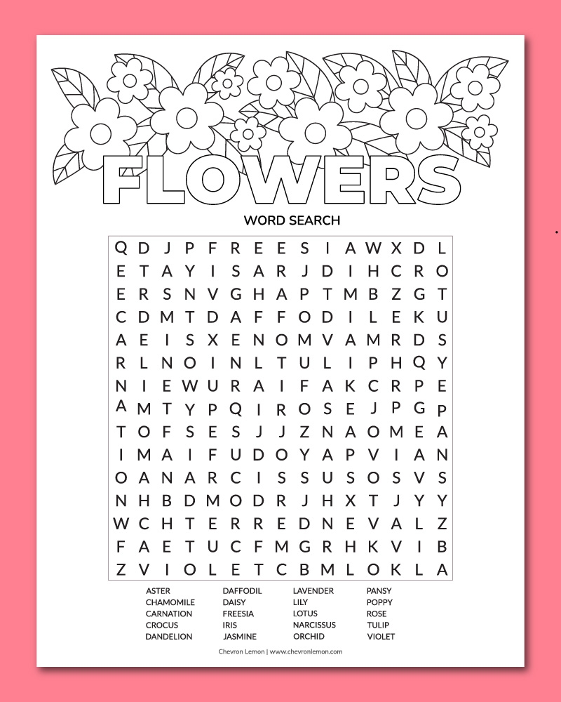 word search puzzles for adults printable