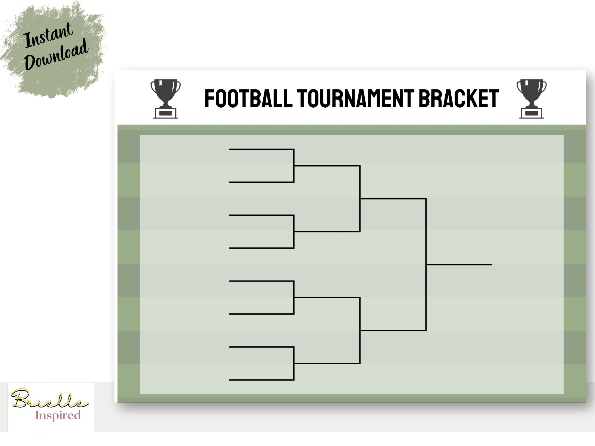 Printable Football Tournament Bracket Etsy