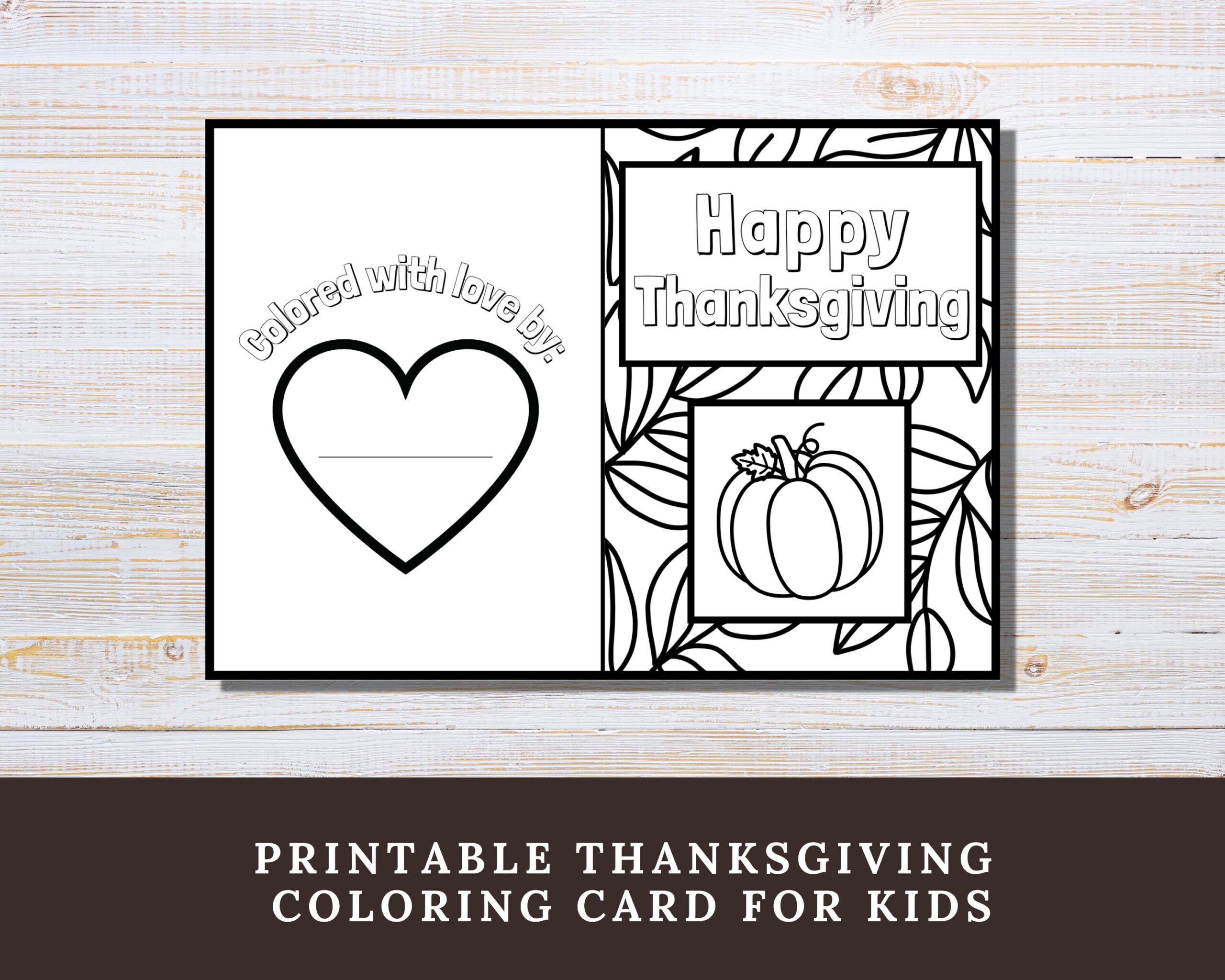 Printable Happy Thanksgiving Color In Card Thanksgiving Card From 