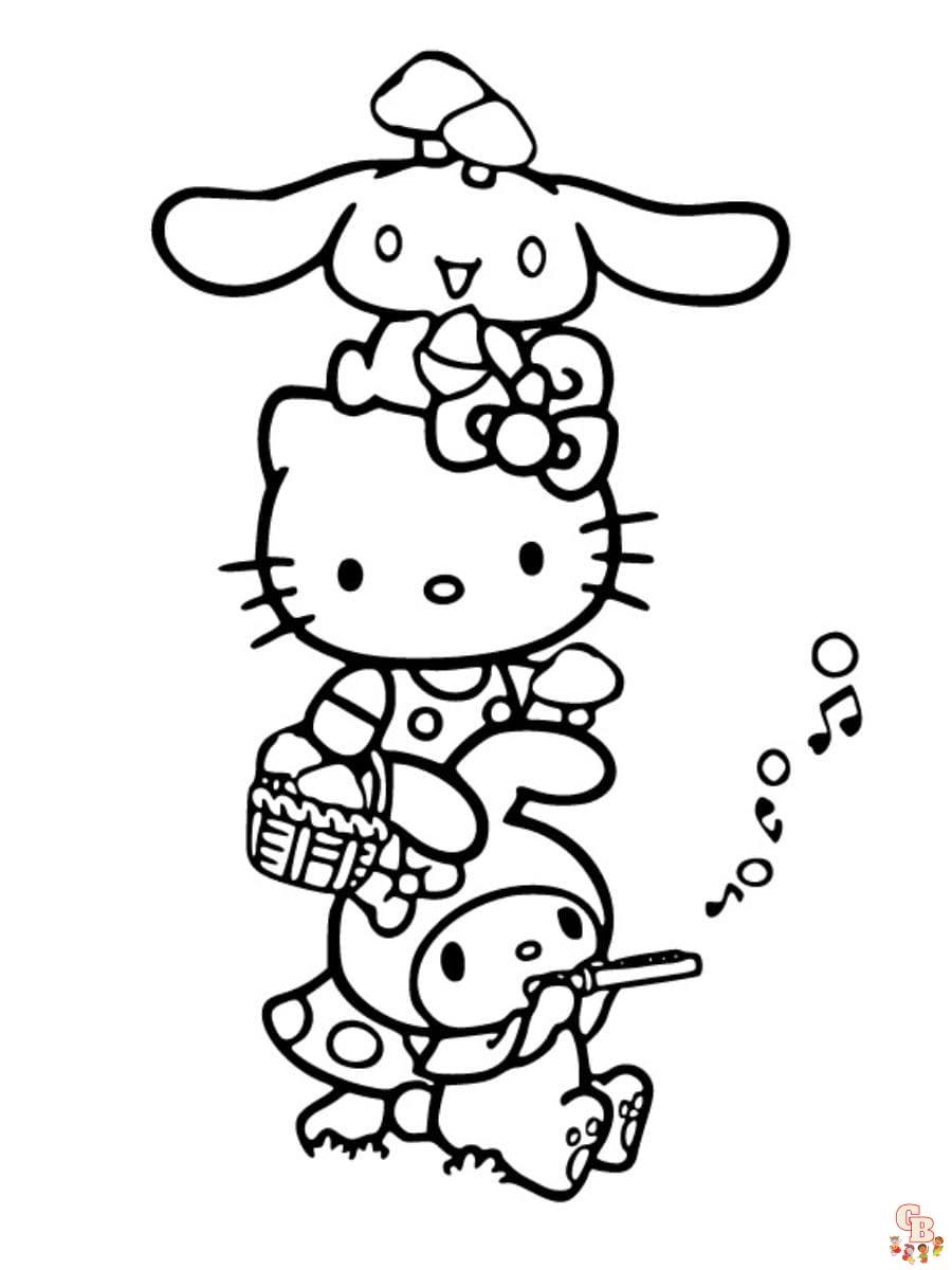 free hello kitty printable coloring pages