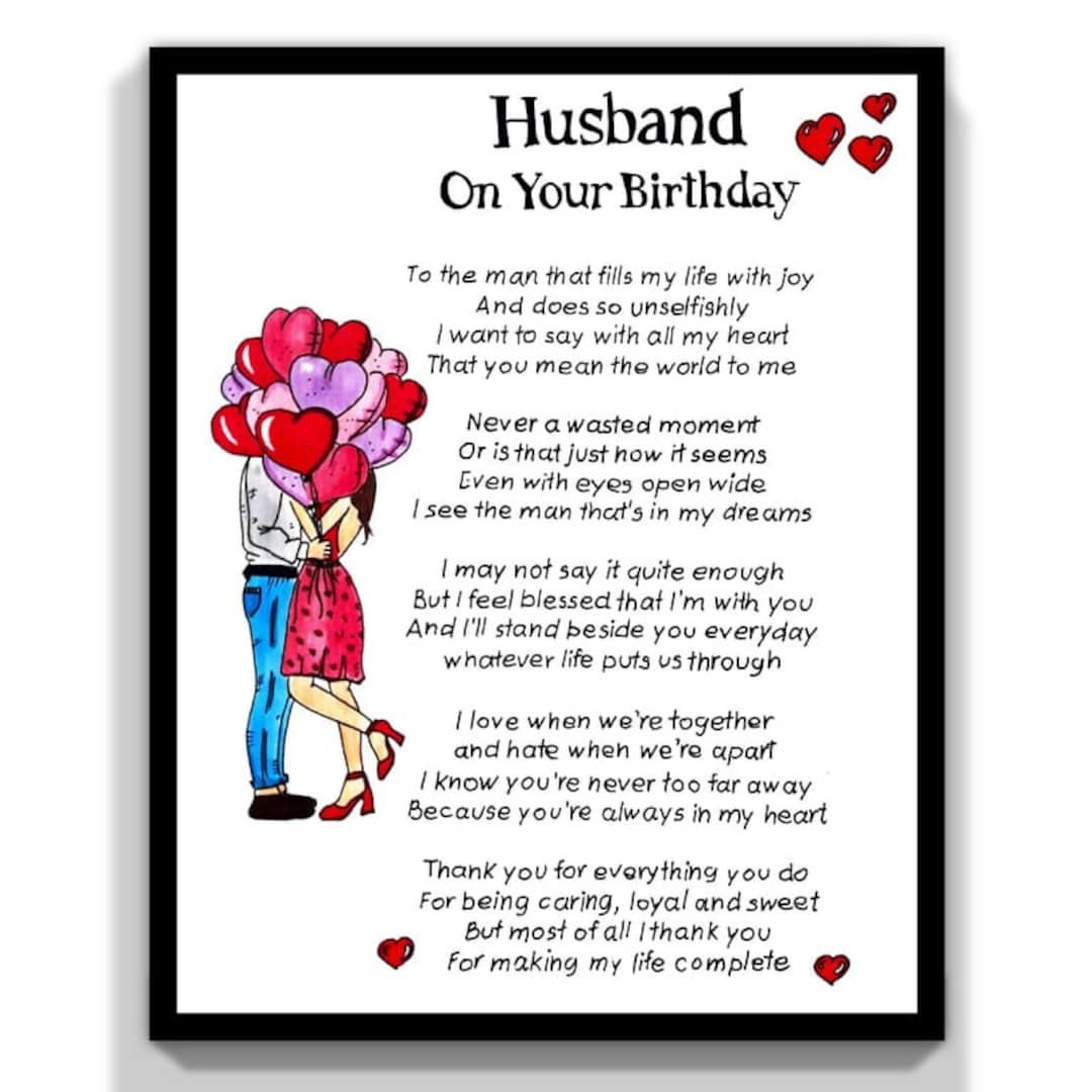 Printable Husband Birthday Card Gift To My Husband Card For Birthday Romantic Message Card For Husband I Love You Card Etsy Worksheets Library