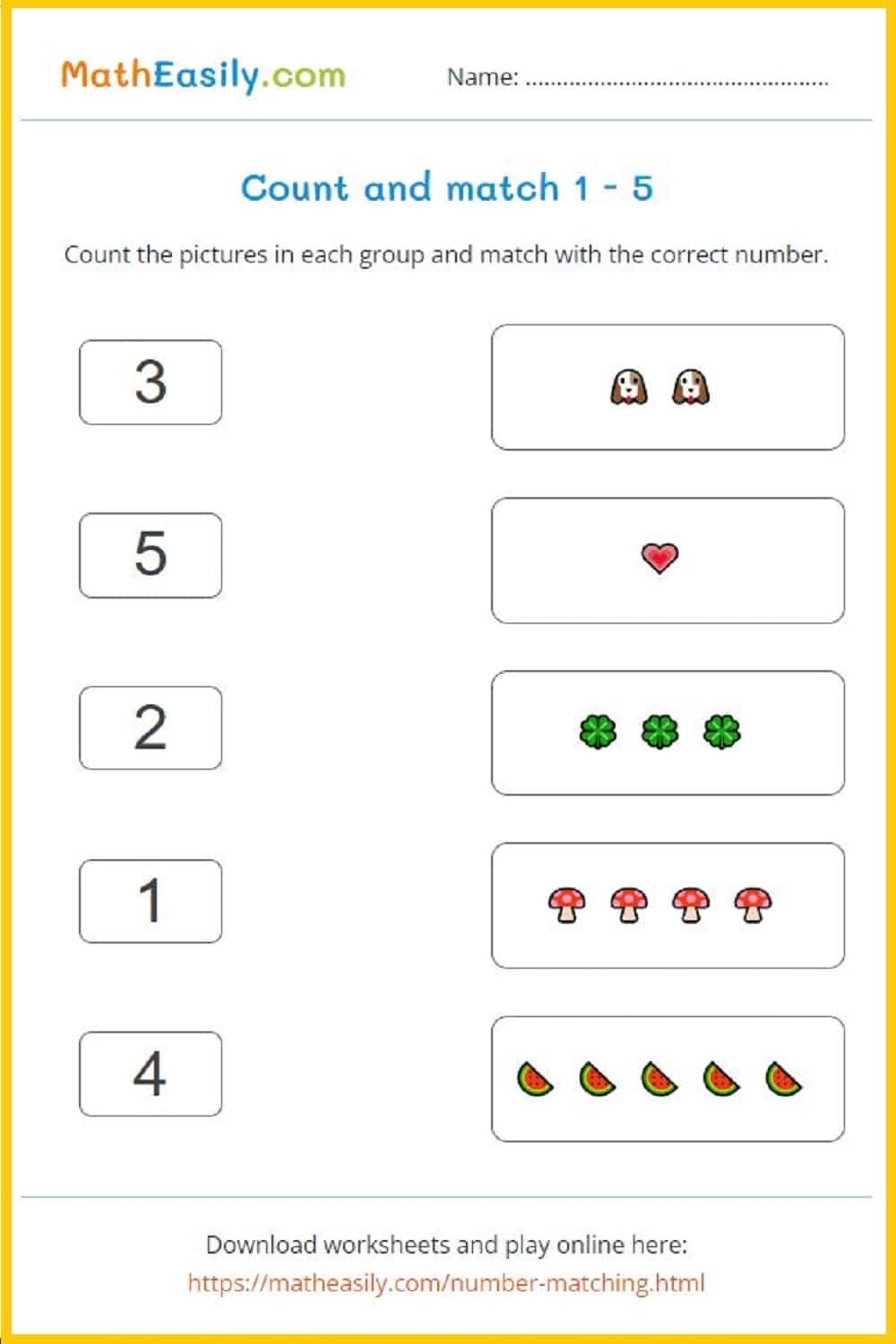 worksheets for 5 year olds free printable