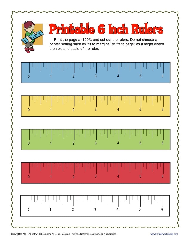 printable ruler measurements