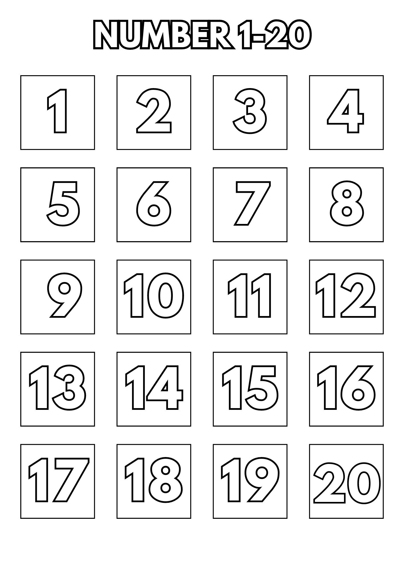 Printable Number Charts 1 20 PDF Included Printables Hub