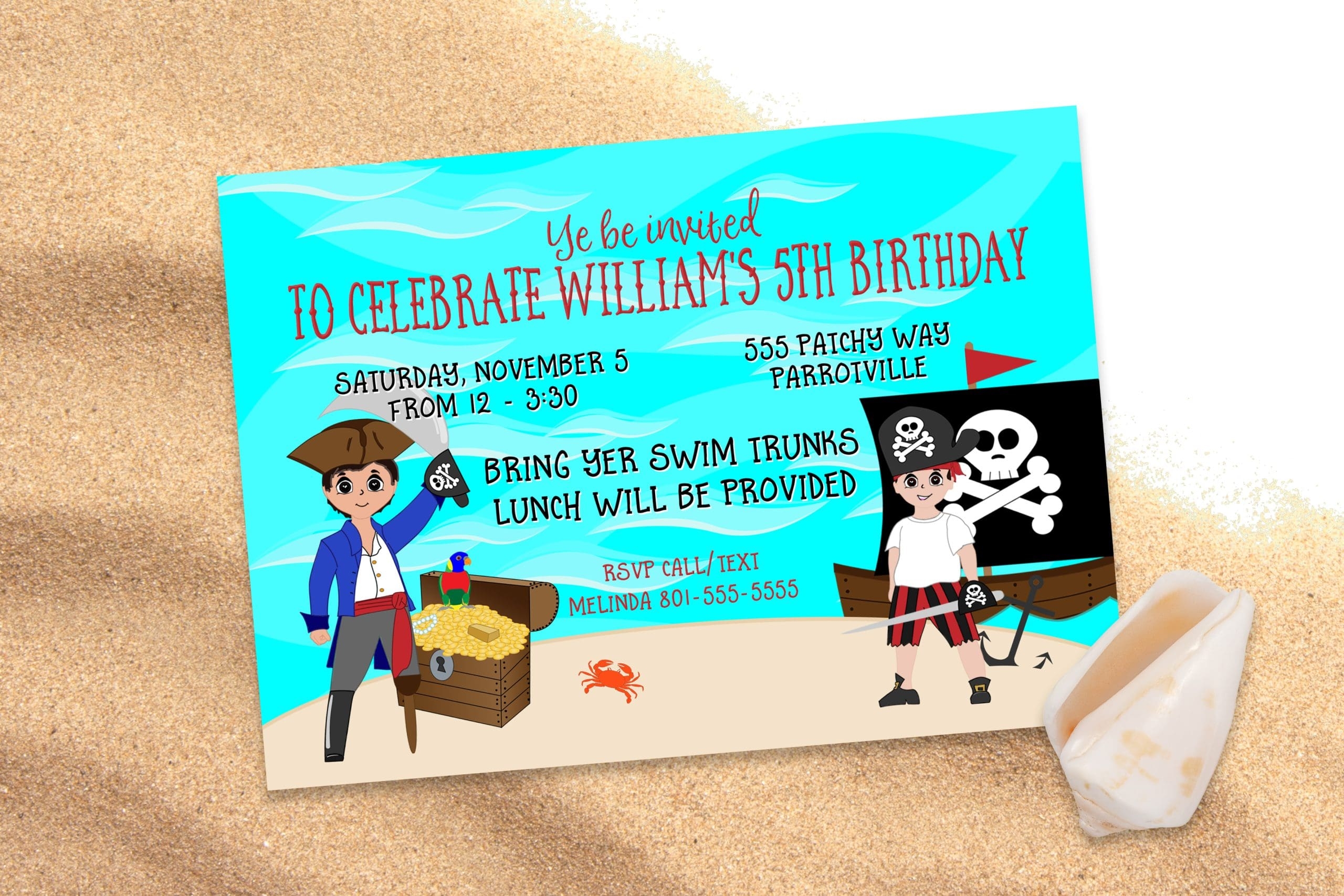 Printable Pirate Party Evite Melinda Bryant Party Boutique Blog