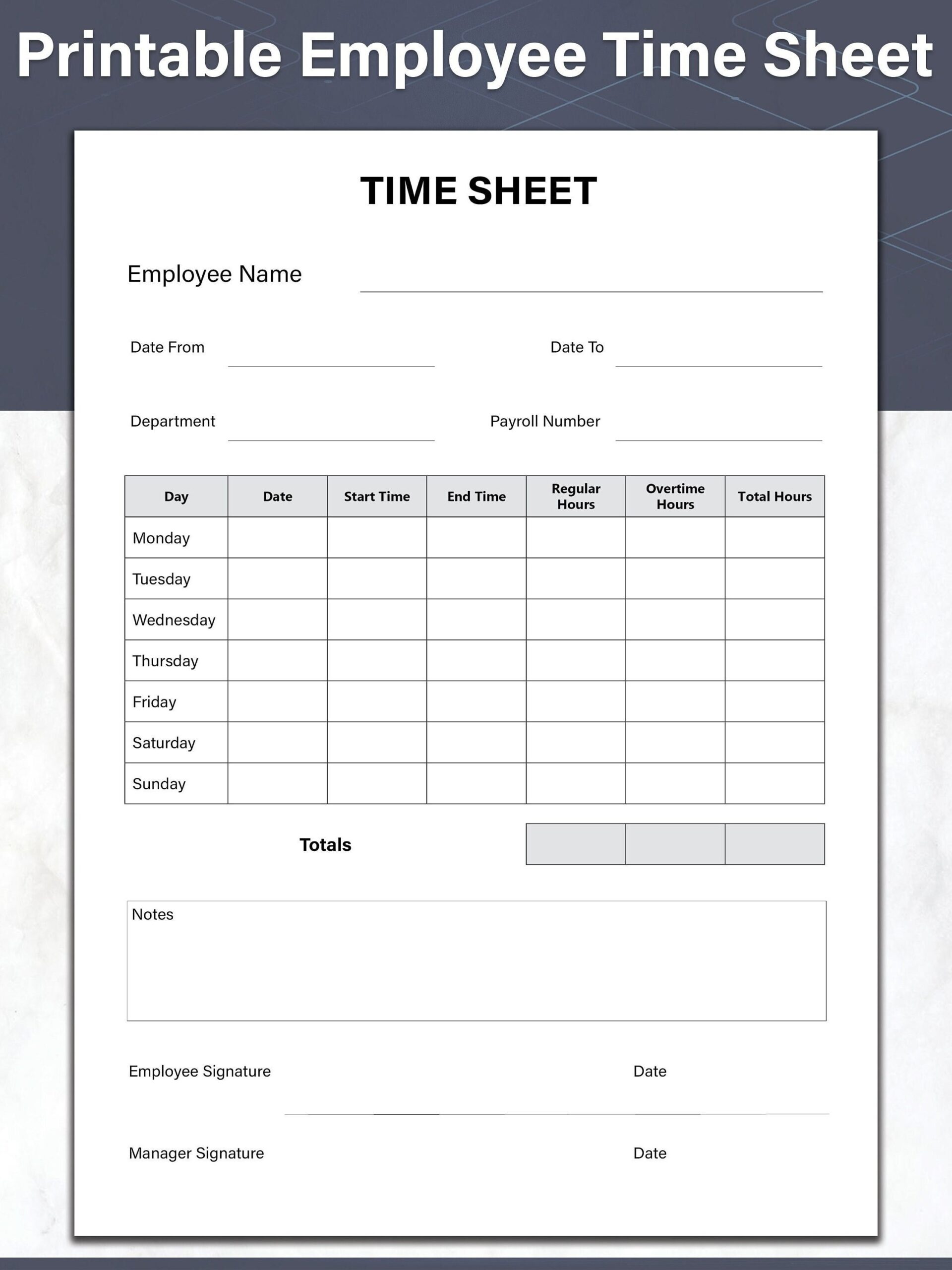time cards printable
