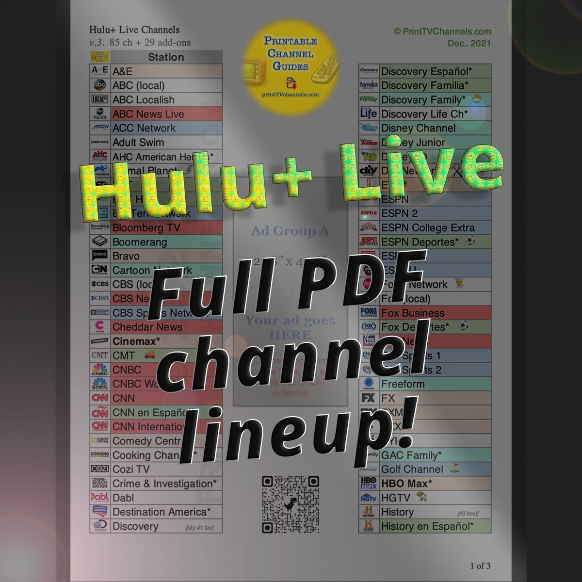 Printable TV Channel Guides Free PDF Downloads TVchannelGuides X