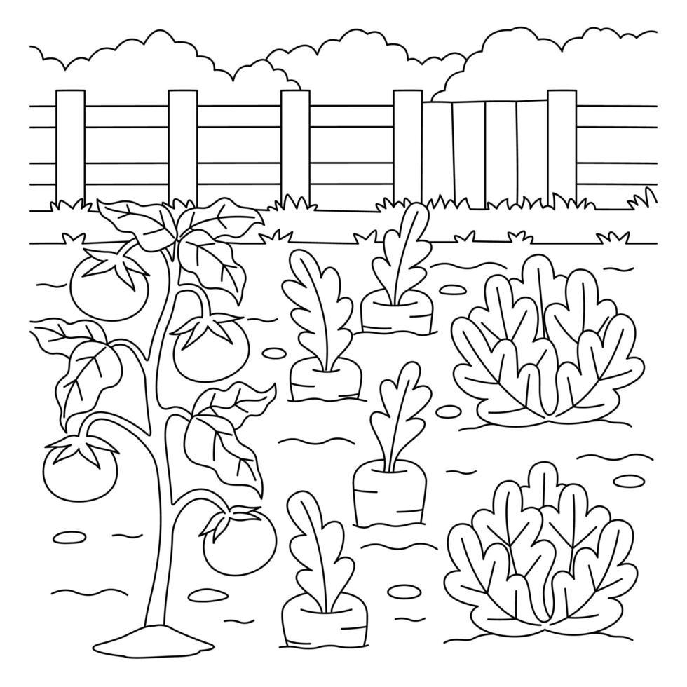 Printable Vegetable Garden Coloring Pages U0026 Coloring Book Worksheets Library