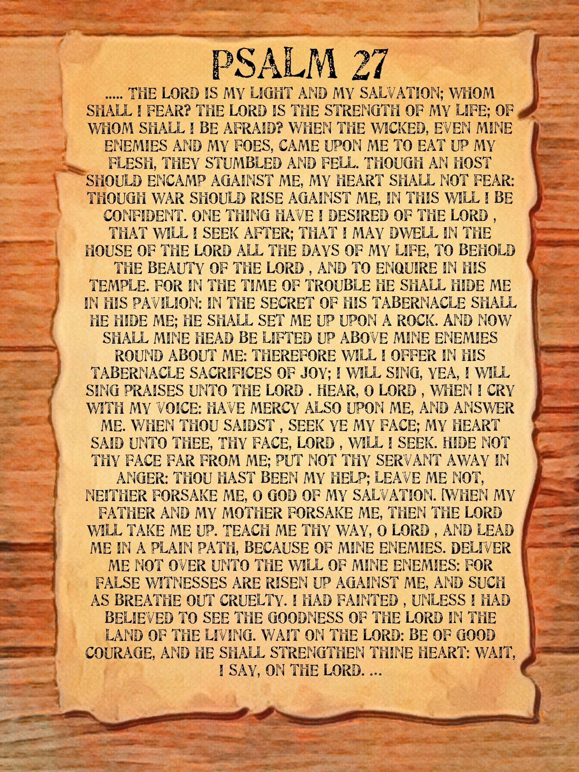 Psalm 27 Bible Verse Poster Scripture Wall Art digital Download Etsy