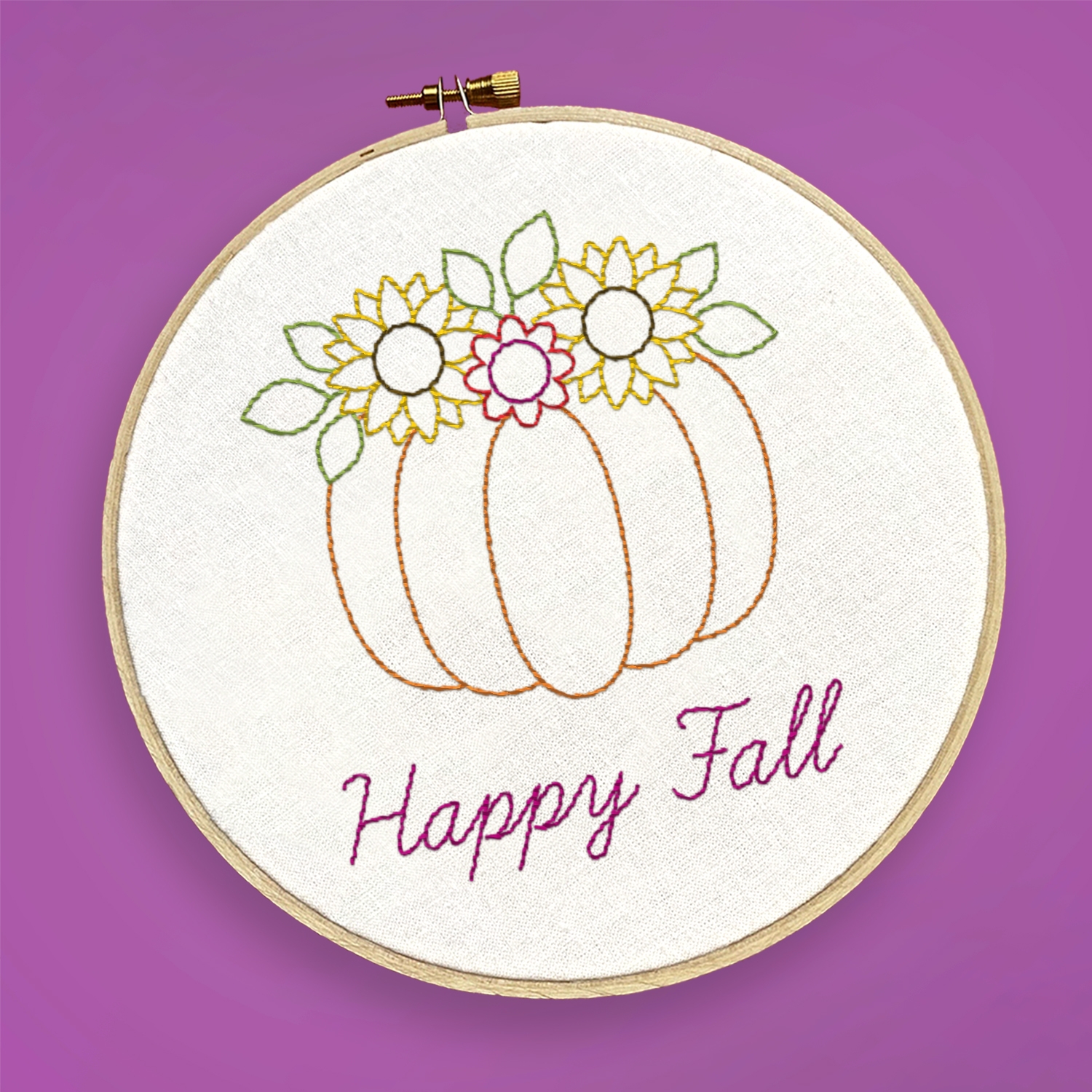 Pumpkin Embroidery Pattern Free Printable Download From PrintWorks